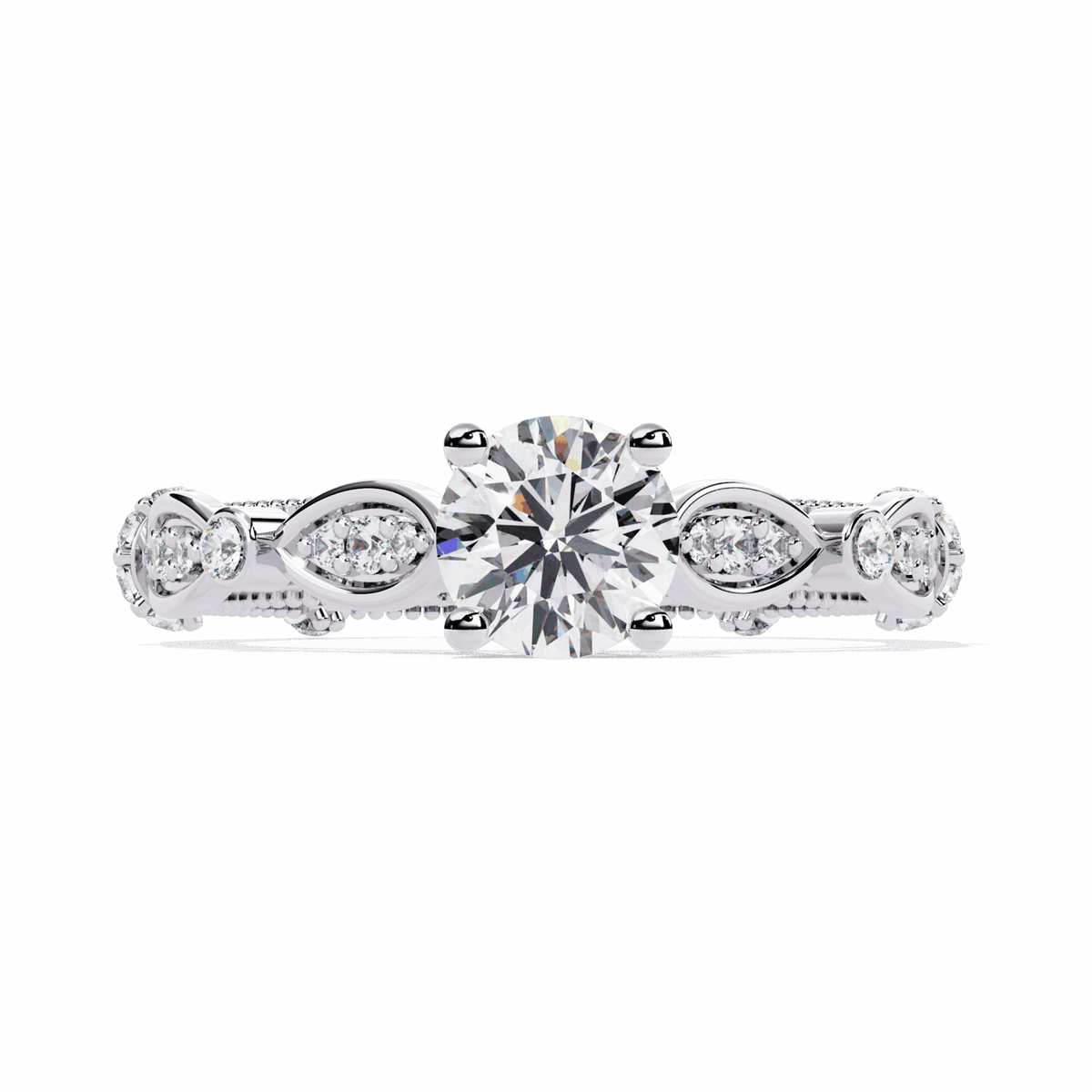 0.75 Carat Round Royale Band in Moissanite | House of Estara