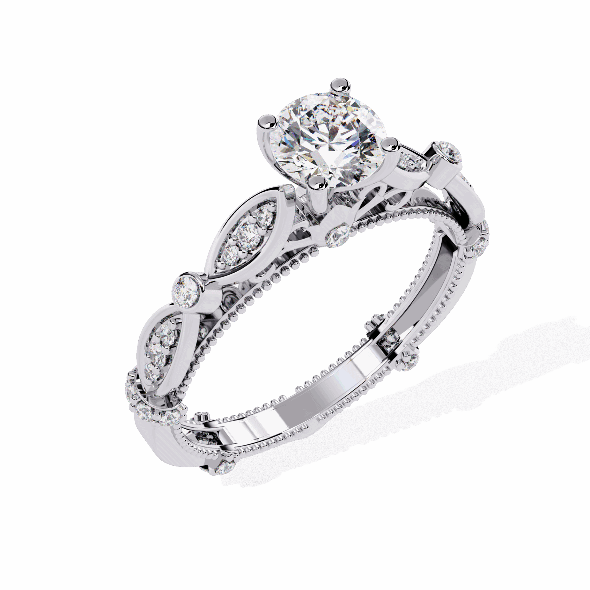 0.75 Carat Round Royale Band in Moissanite | House of Estara