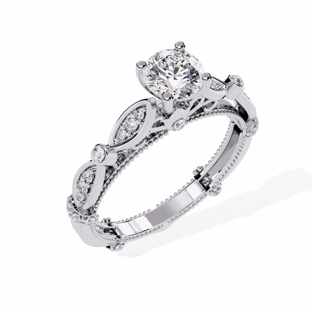 0.75 Carat Round Royale Band in Moissanite | House of Estara