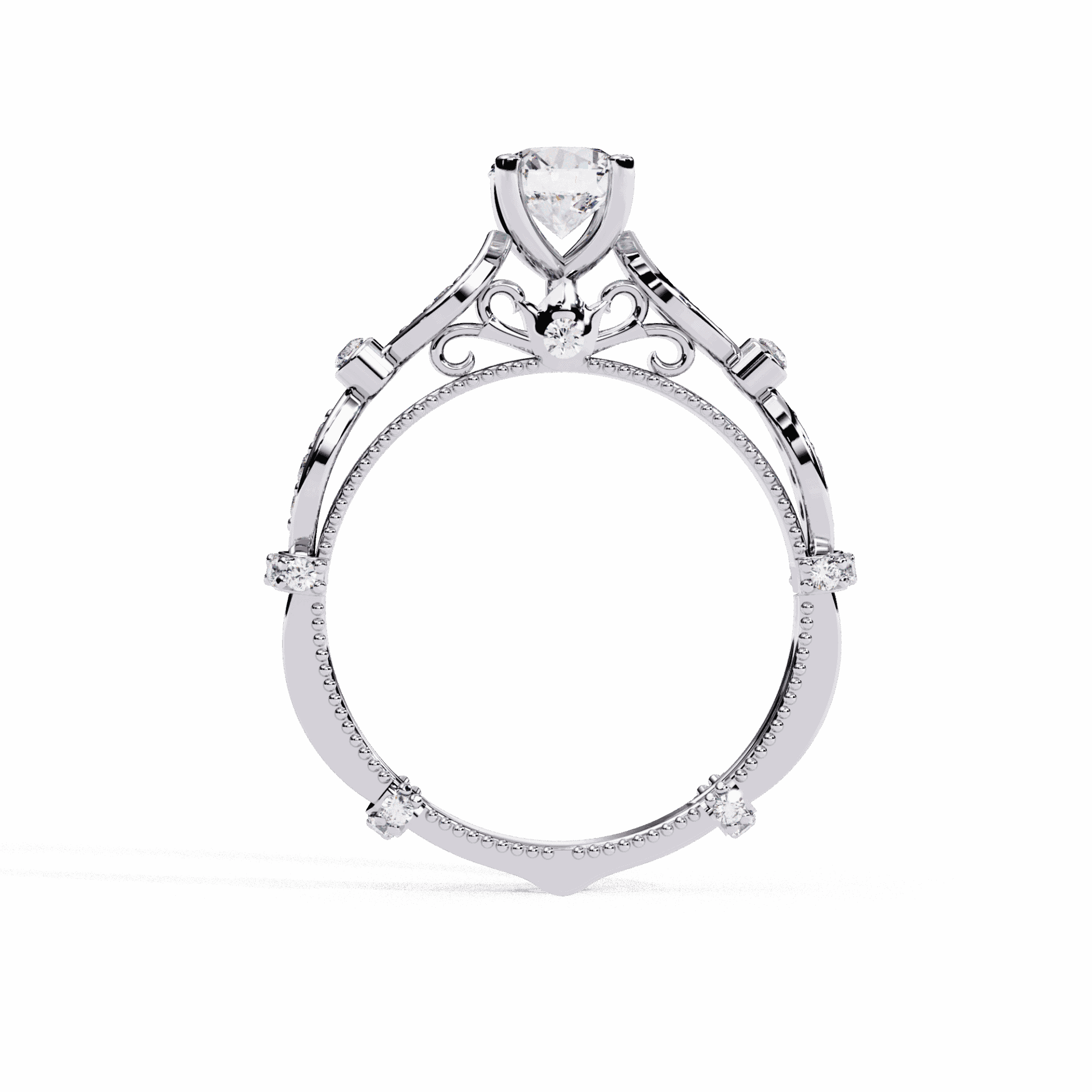 0.75 Carat Round Royale Band in Moissanite | House of Estara