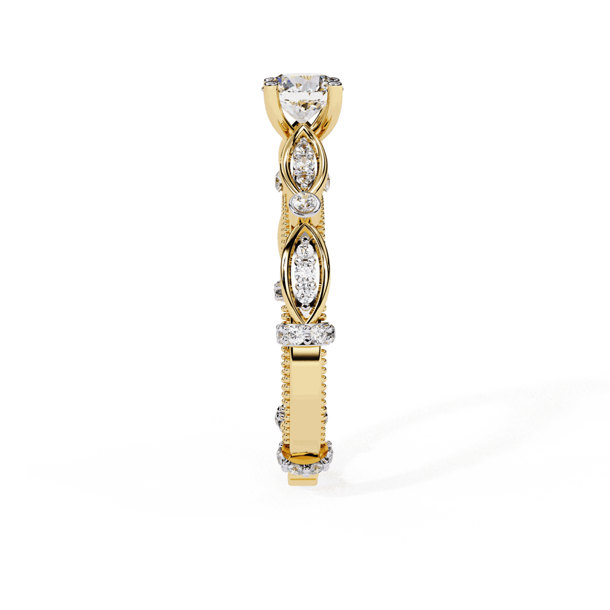 0.75 Carat Round Royale Band in Moissanite | House of Estara