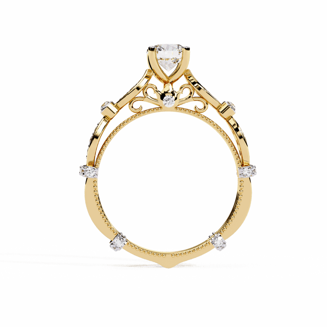 0.75 Carat Round Royale Band in Moissanite | House of Estara