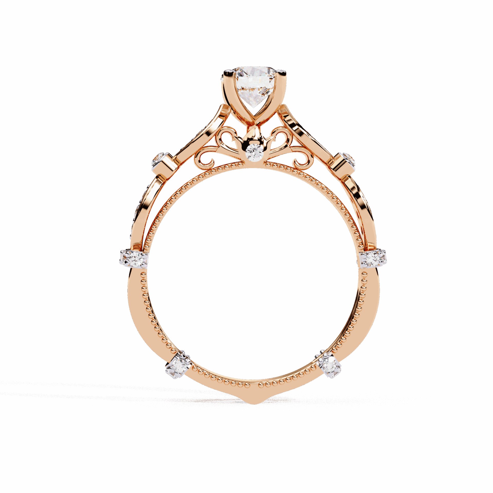 0.75 Carat Round Royale Band in Moissanite | House of Estara