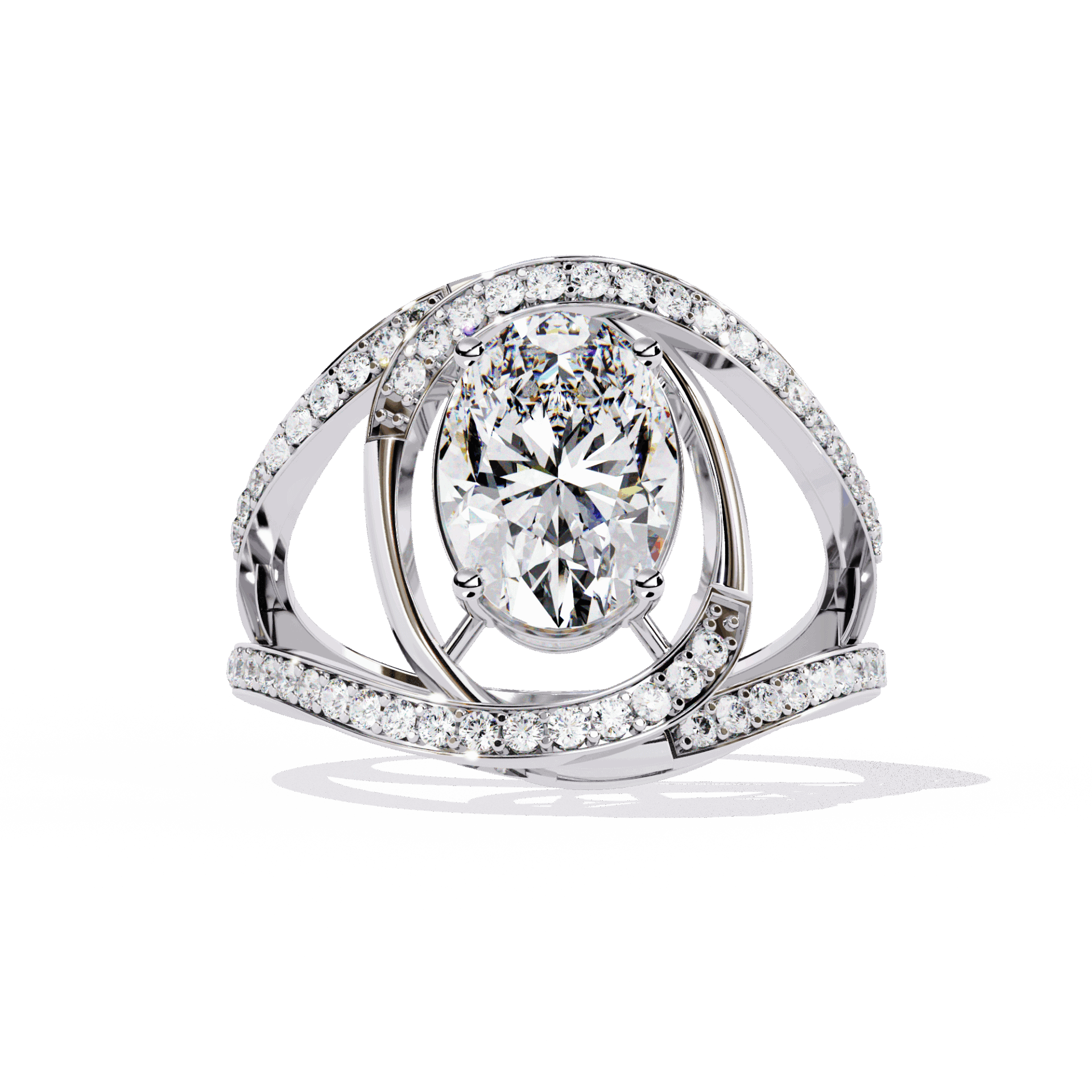 7.75 Carat Oval Refined Everyday Look Ring in Moissanite | House of Estara