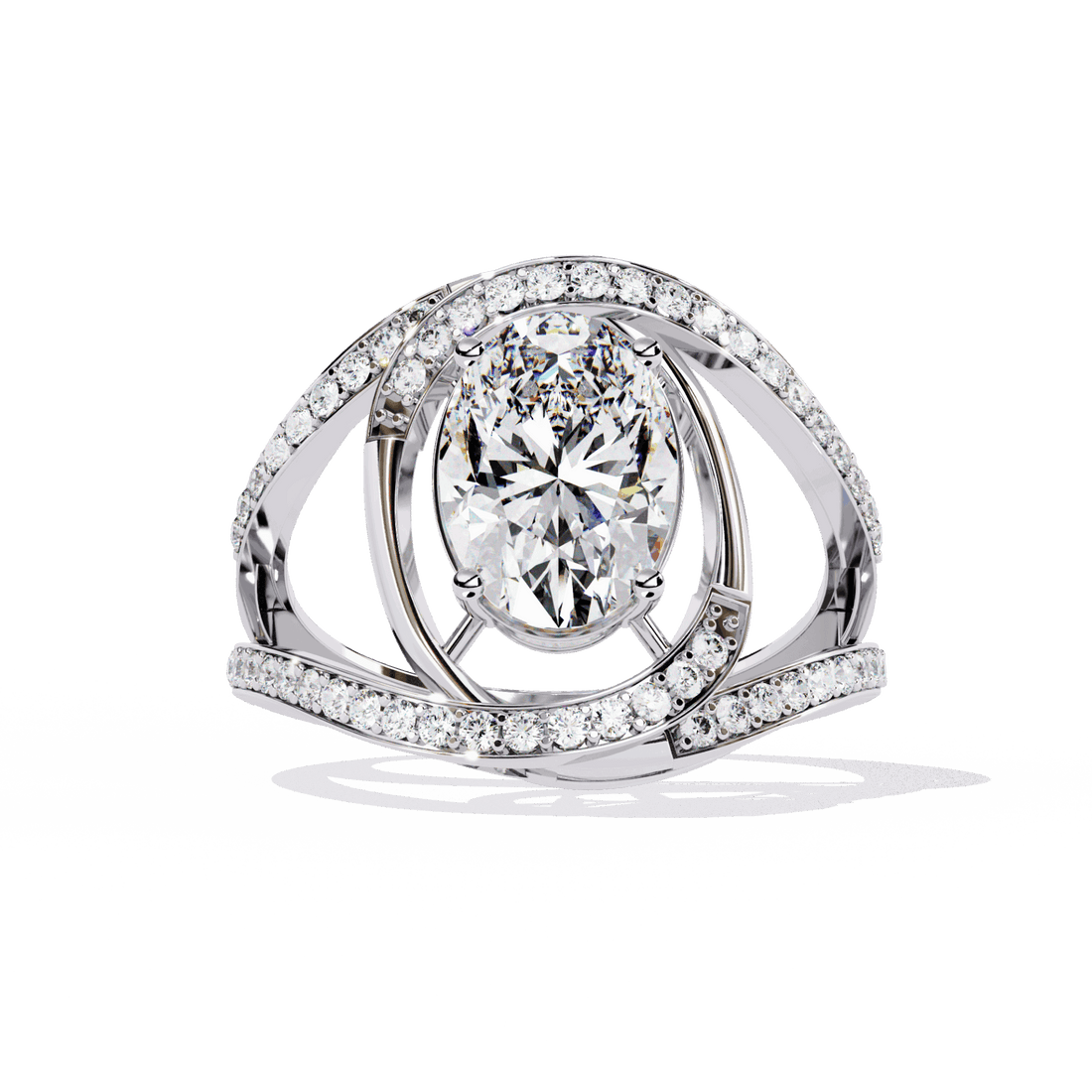 7.75 Carat Oval Refined Everyday Look Ring in Moissanite | House of Estara