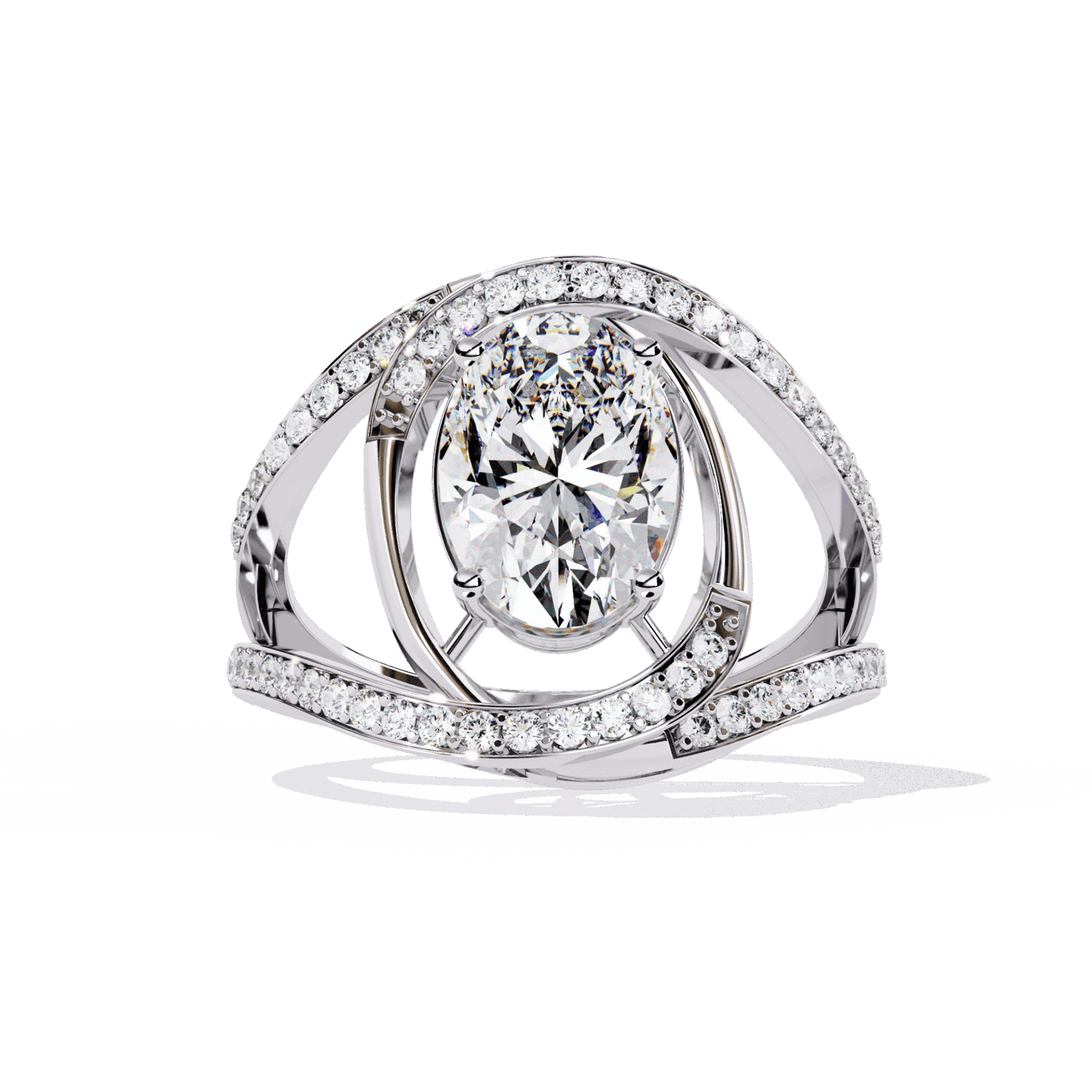 7.75 Carat Oval Refined Everyday Look Ring in Moissanite | House of Estara