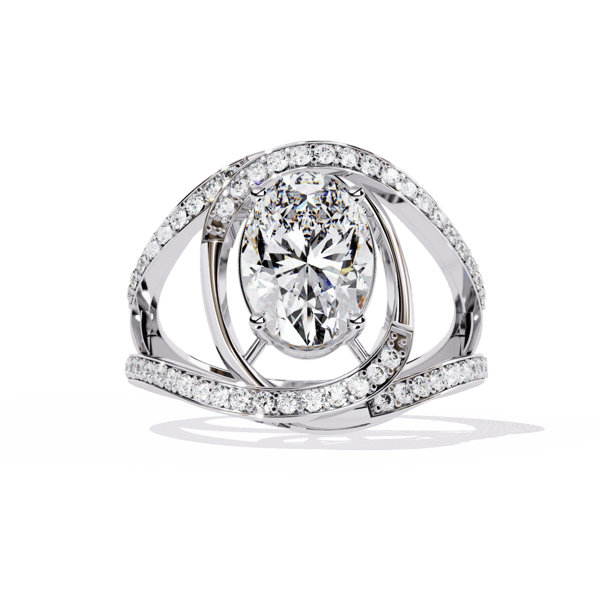 7.75 Carat Oval Refined Everyday Look Ring in Moissanite | House of Estara