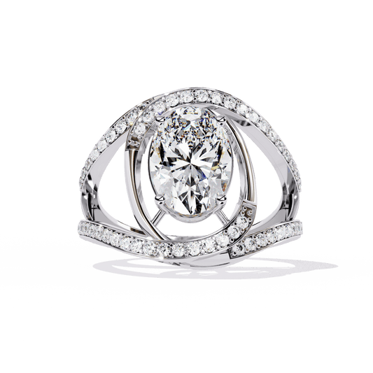 7.75 Carat Oval Refined Everyday Look Ring in Moissanite | House of Estara