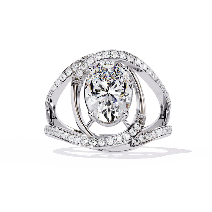 7.75 Carat Oval Refined Everyday Look Ring in Moissanite | House of Estara