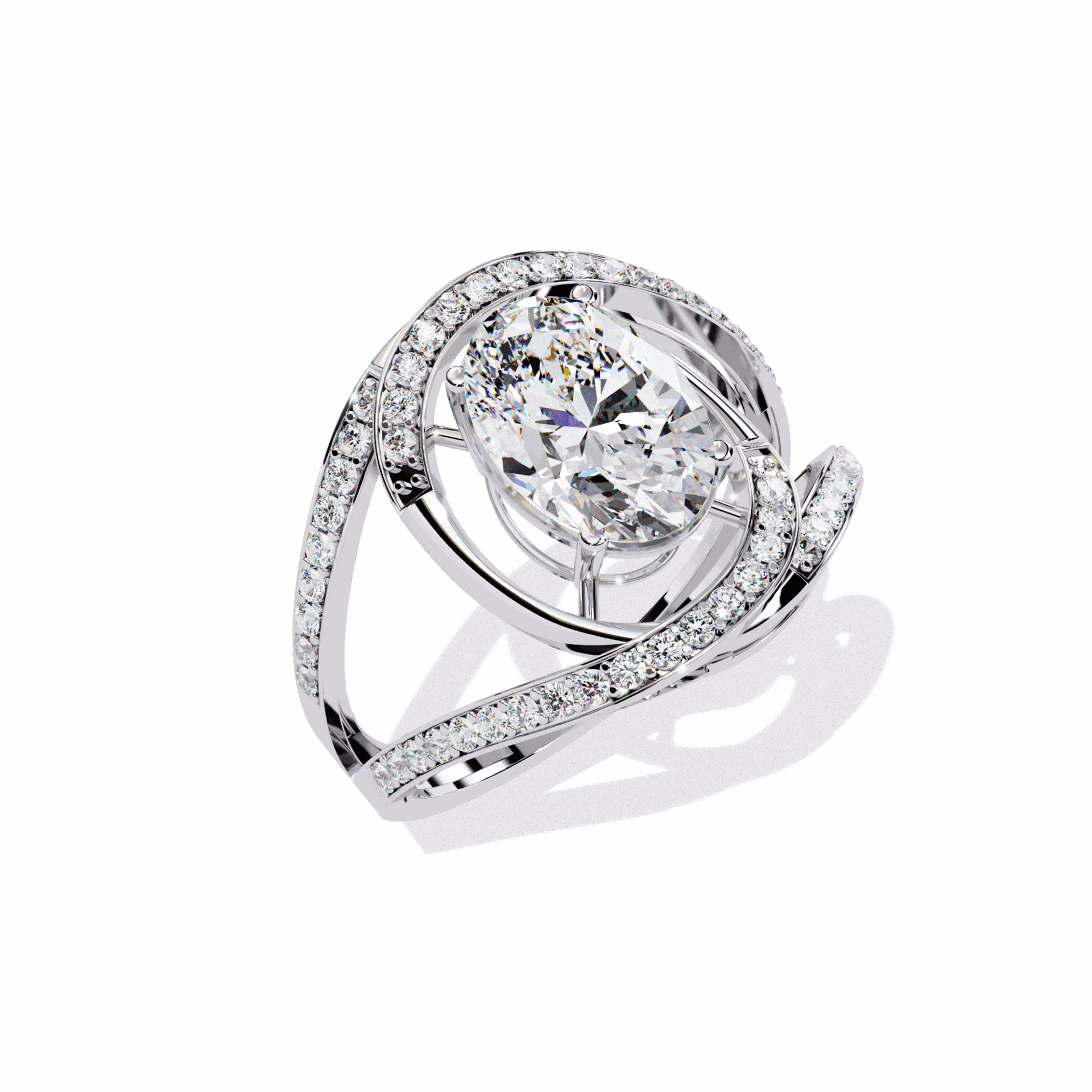 7.75 Carat Oval Refined Everyday Look Ring in Moissanite | House of Estara