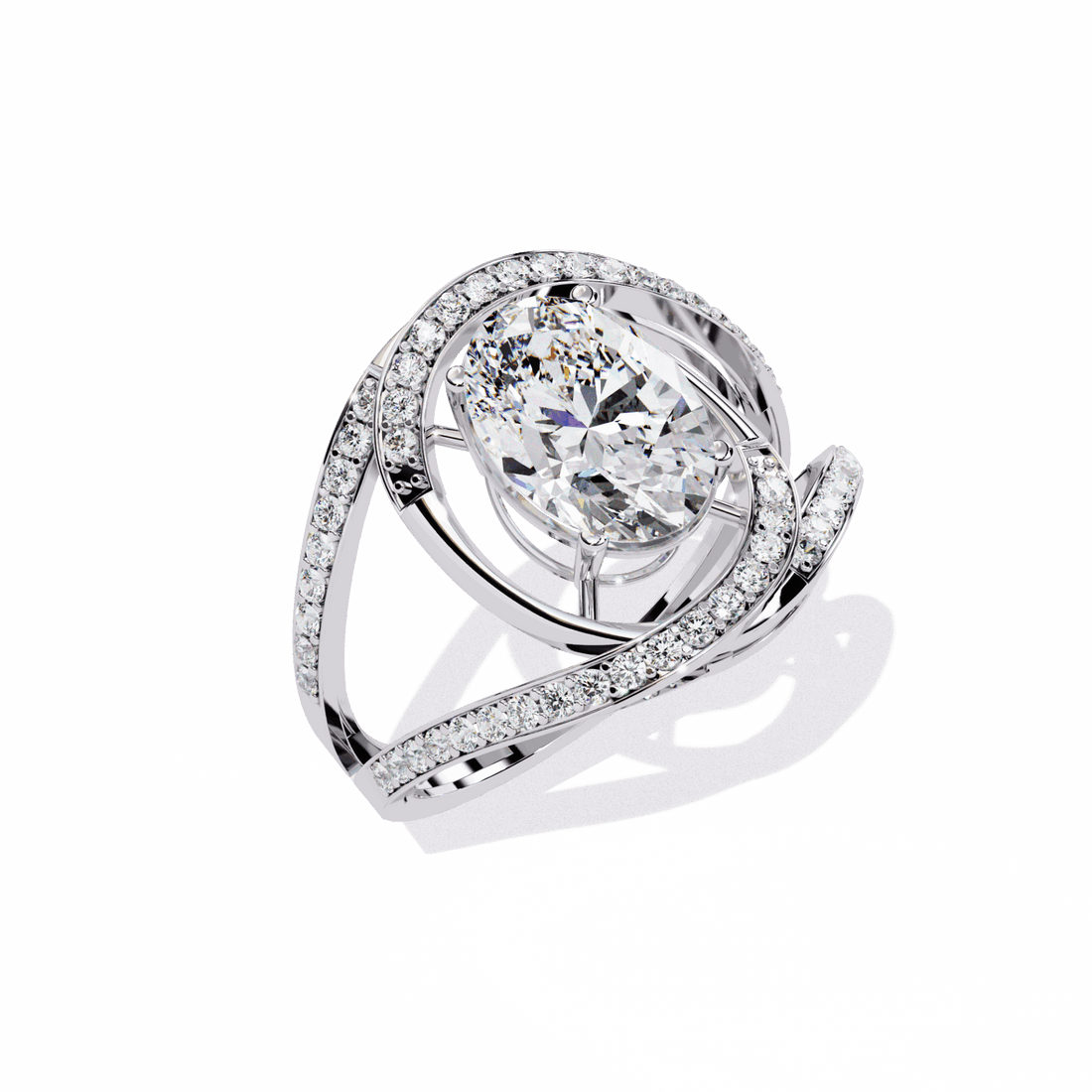 7.75 Carat Oval Refined Everyday Look Ring in Moissanite | House of Estara