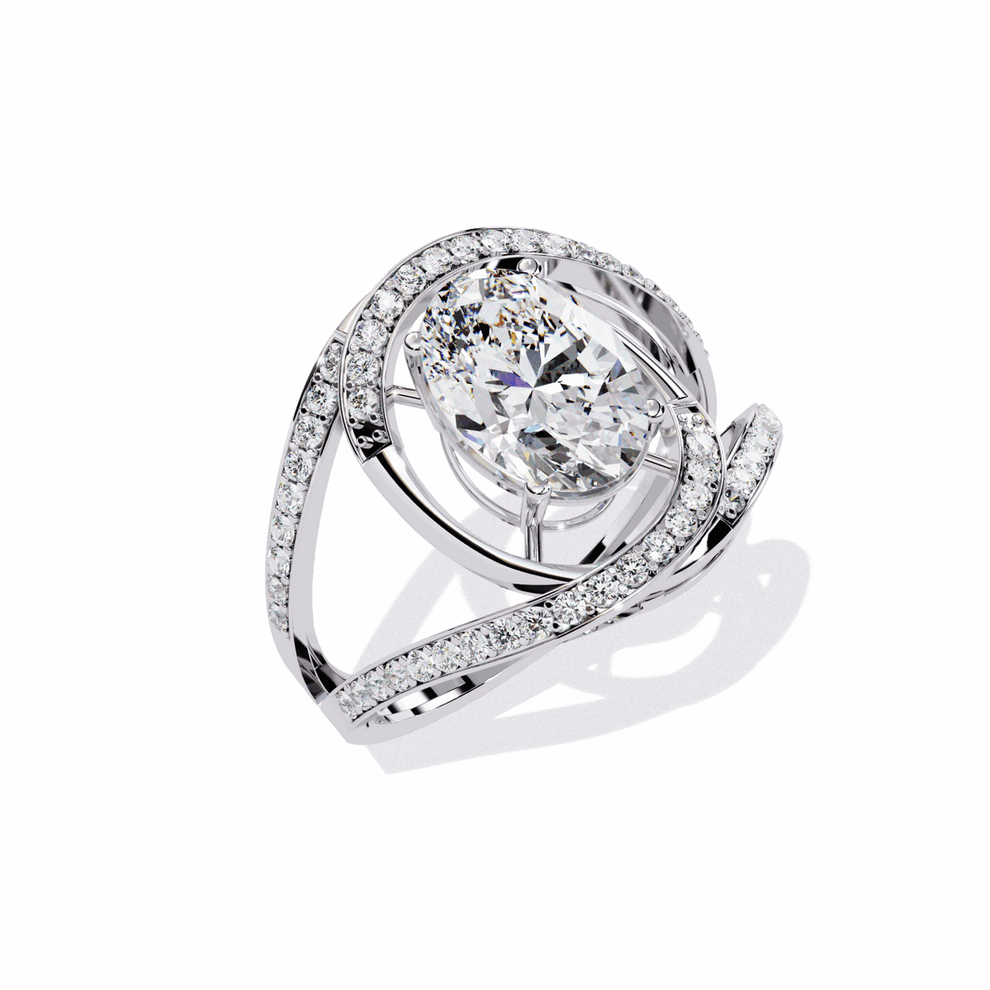 7.75 Carat Oval Refined Everyday Look Ring in Moissanite | House of Estara