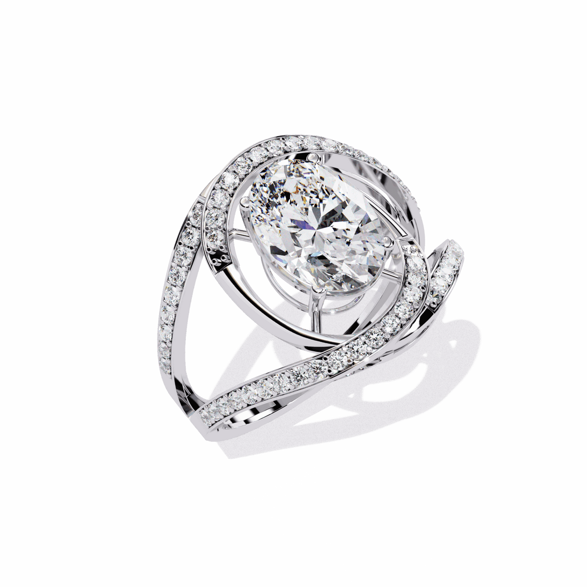7.75 Carat Oval Refined Everyday Look Ring in Moissanite | House of Estara
