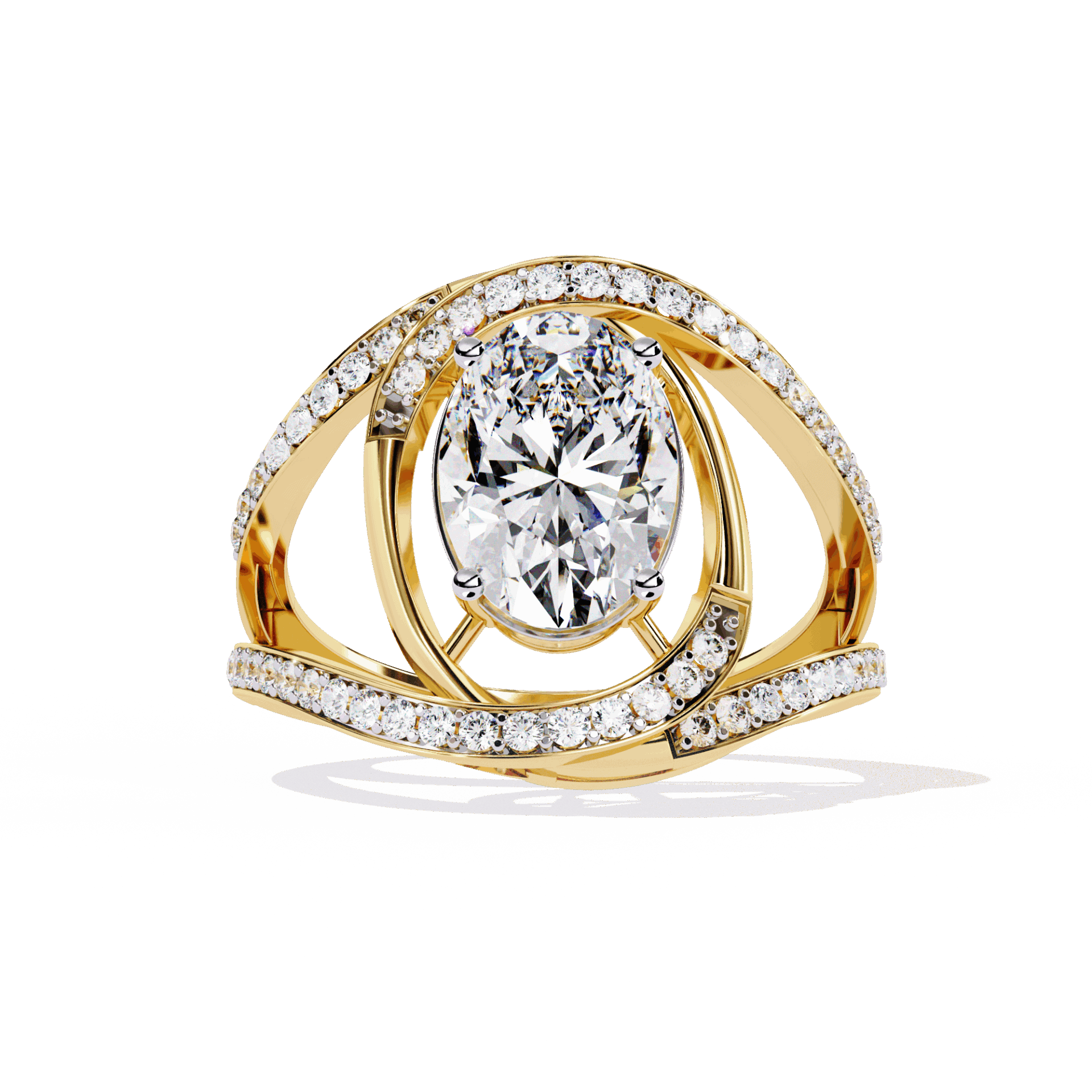 7.75 Carat Oval Refined Everyday Look Ring in Moissanite | House of Estara