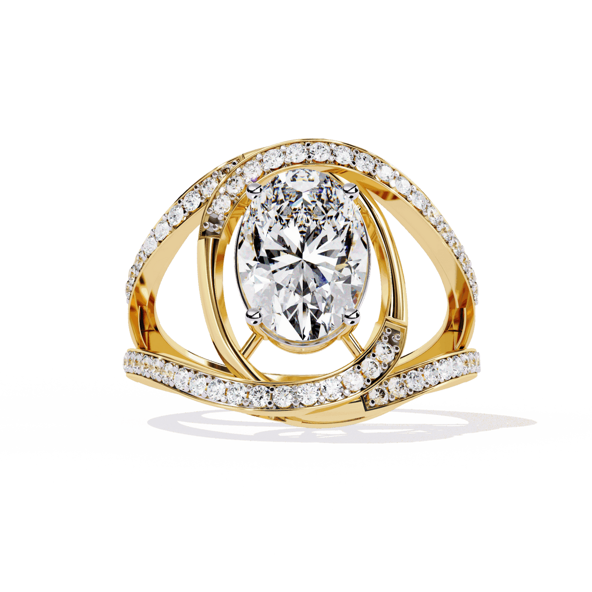7.75 Carat Oval Refined Everyday Look Ring in Moissanite | House of Estara