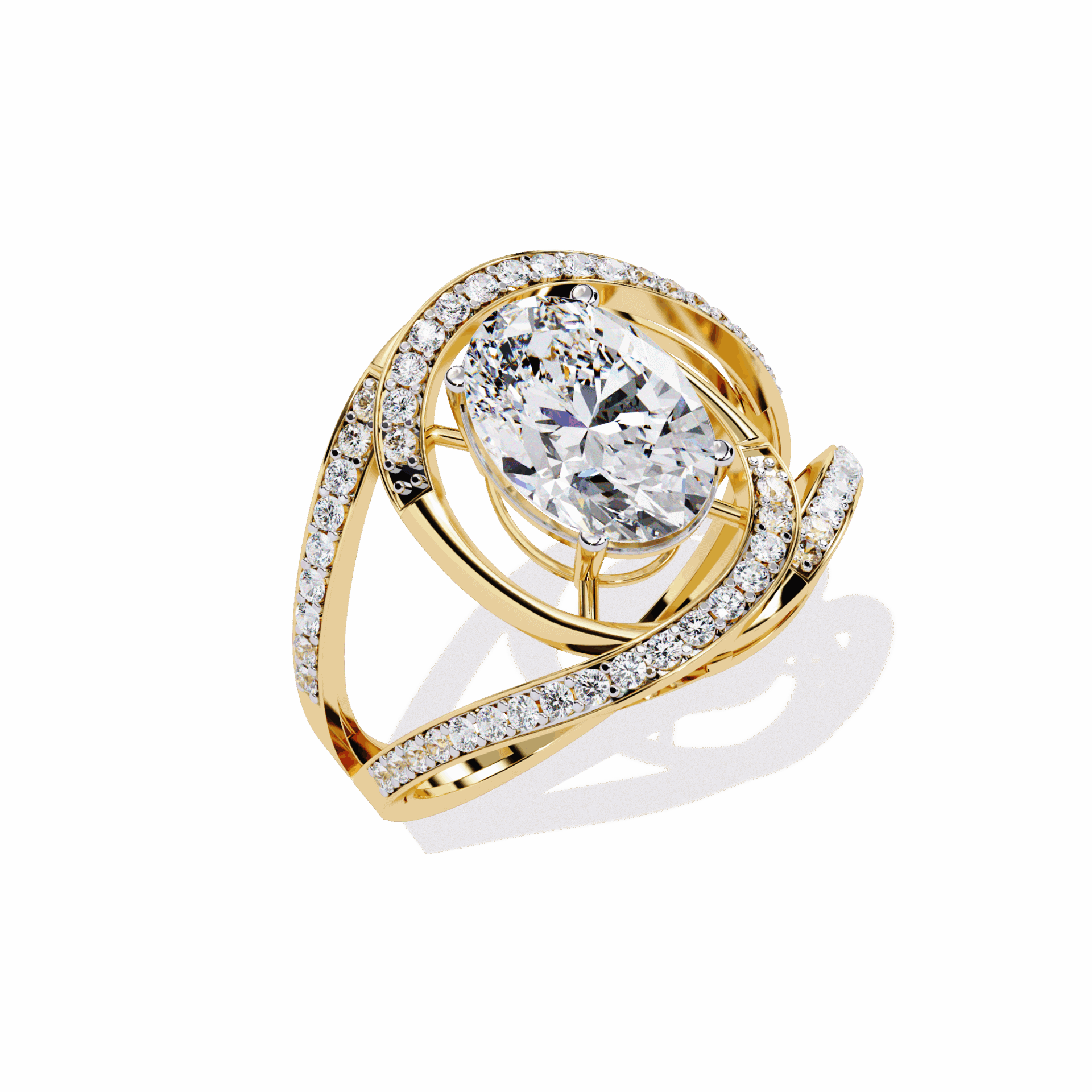 7.75 Carat Oval Refined Everyday Look Ring in Moissanite | House of Estara
