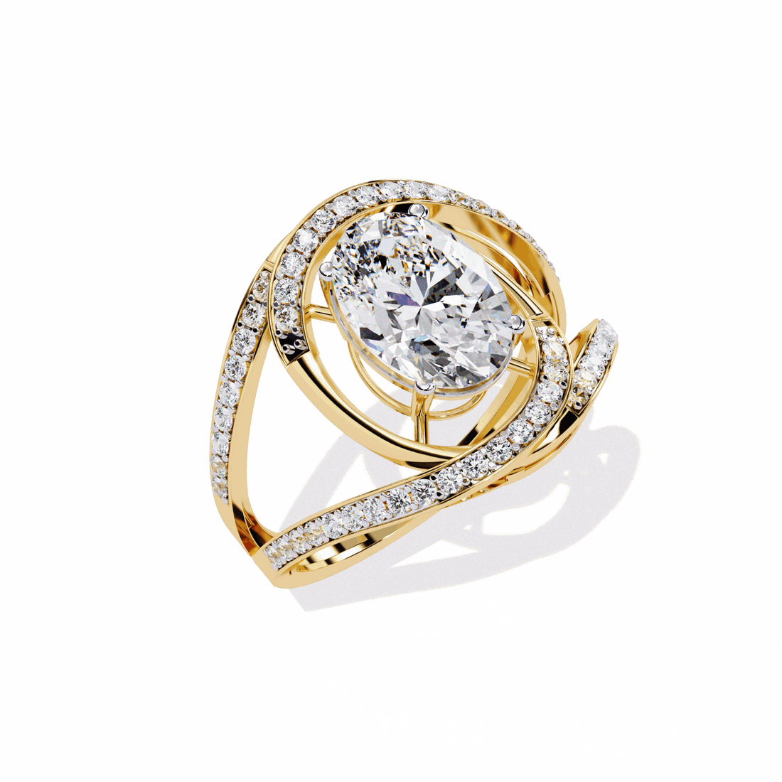 7.75 Carat Oval Refined Everyday Look Ring in Moissanite | House of Estara