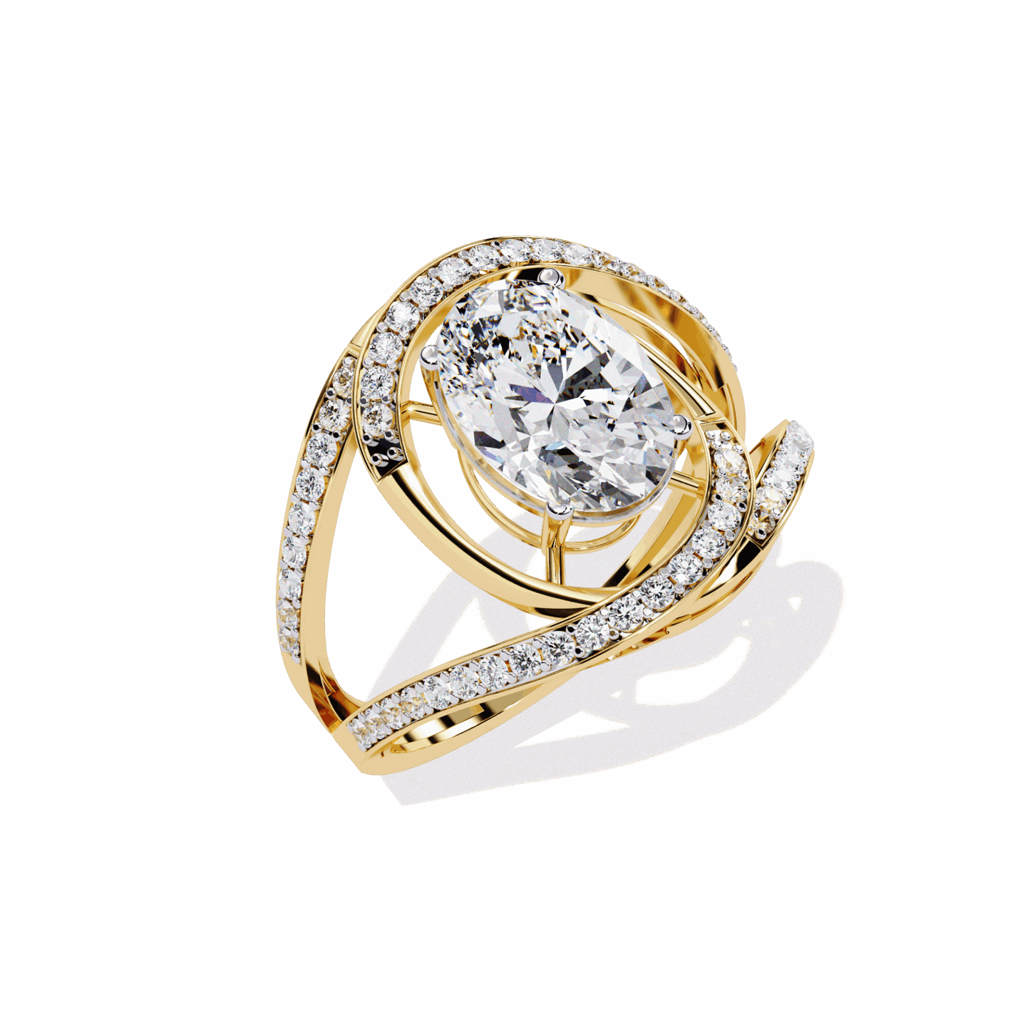 7.75 Carat Oval Refined Everyday Look Ring in Moissanite | House of Estara