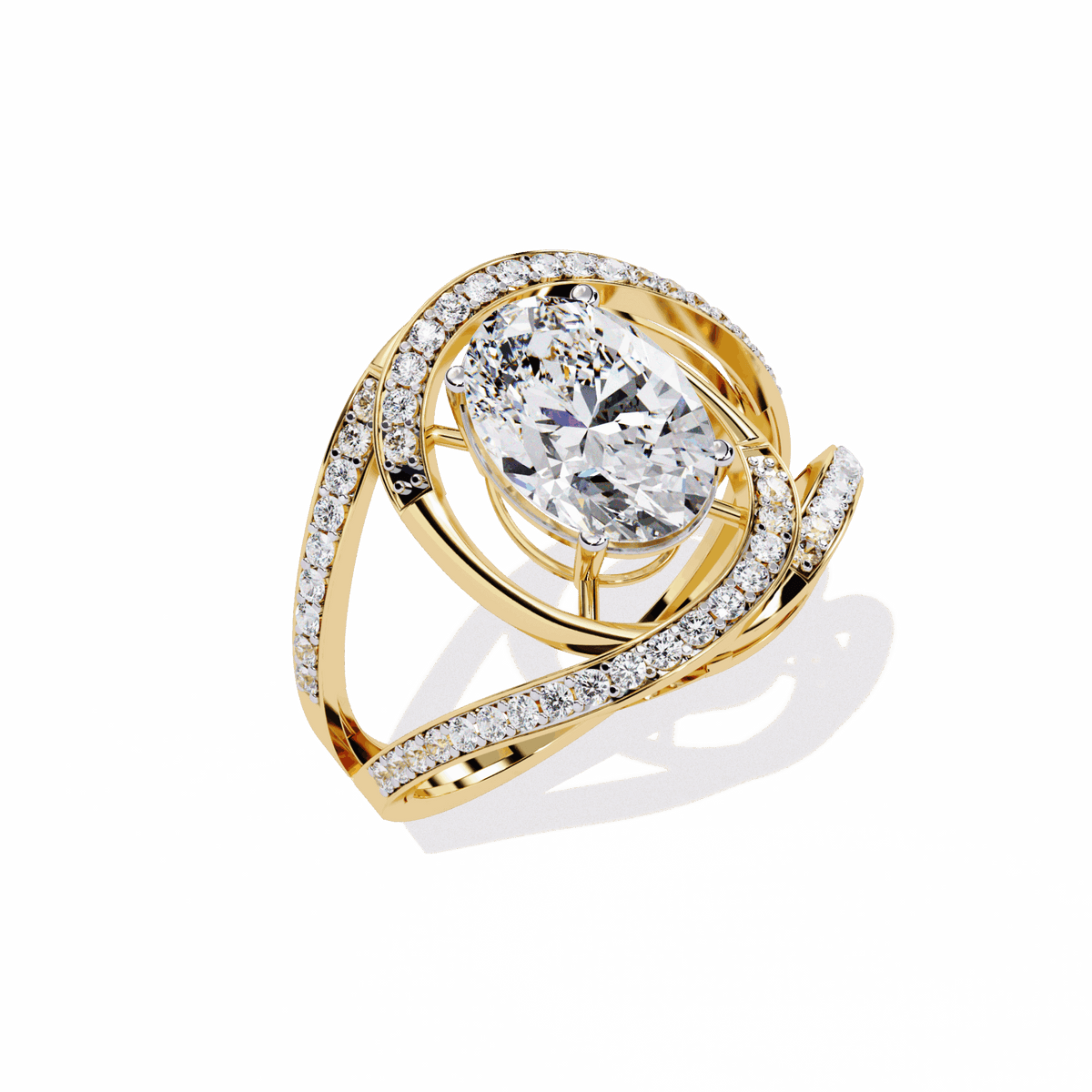 7.75 Carat Oval Refined Everyday Look Ring in Moissanite | House of Estara