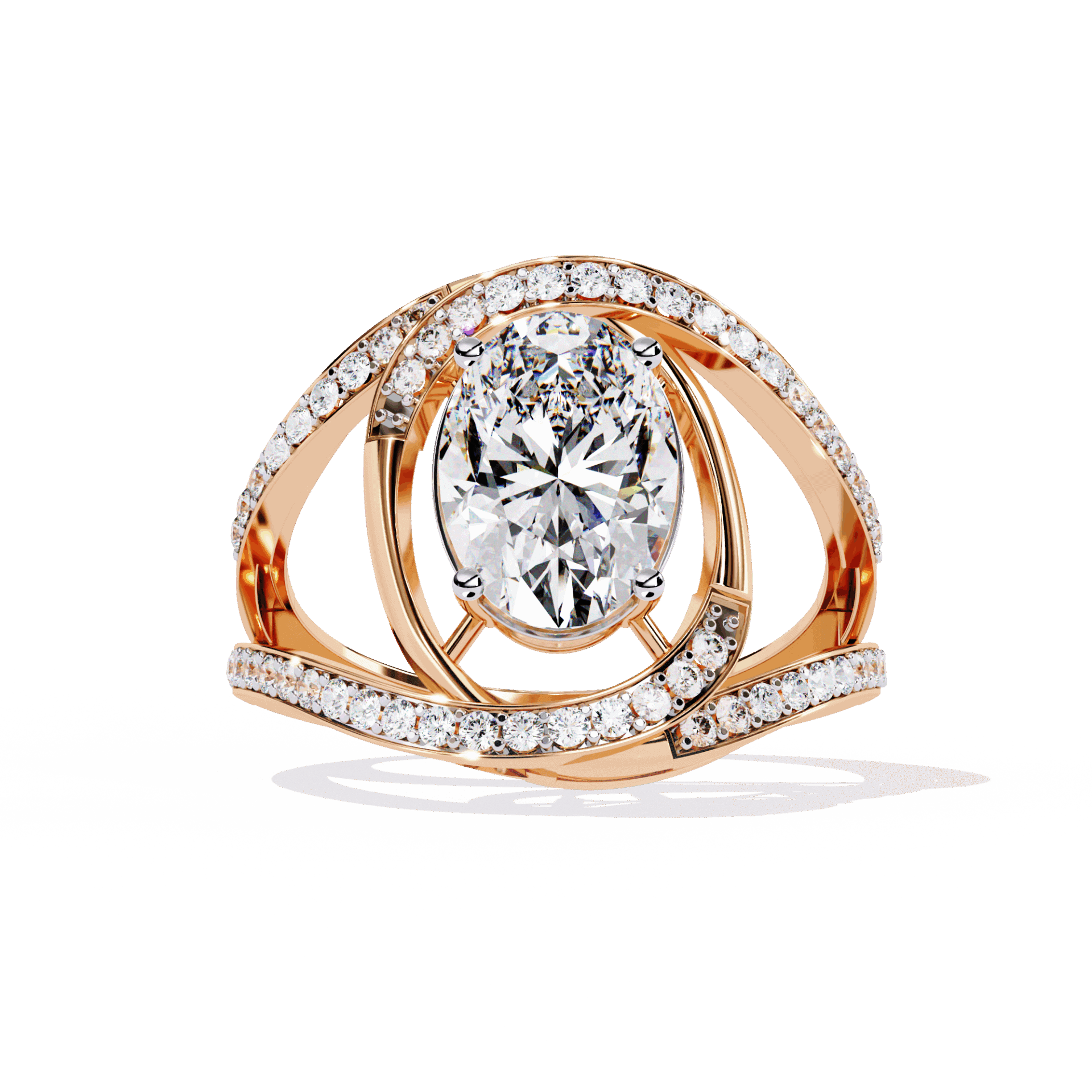 7.75 Carat Oval Refined Everyday Look Ring in Moissanite | House of Estara
