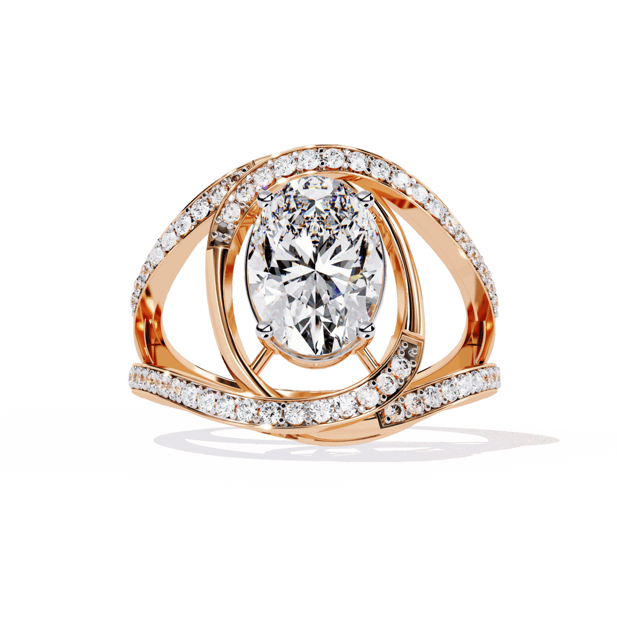 7.75 Carat Oval Refined Everyday Look Ring in Moissanite | House of Estara