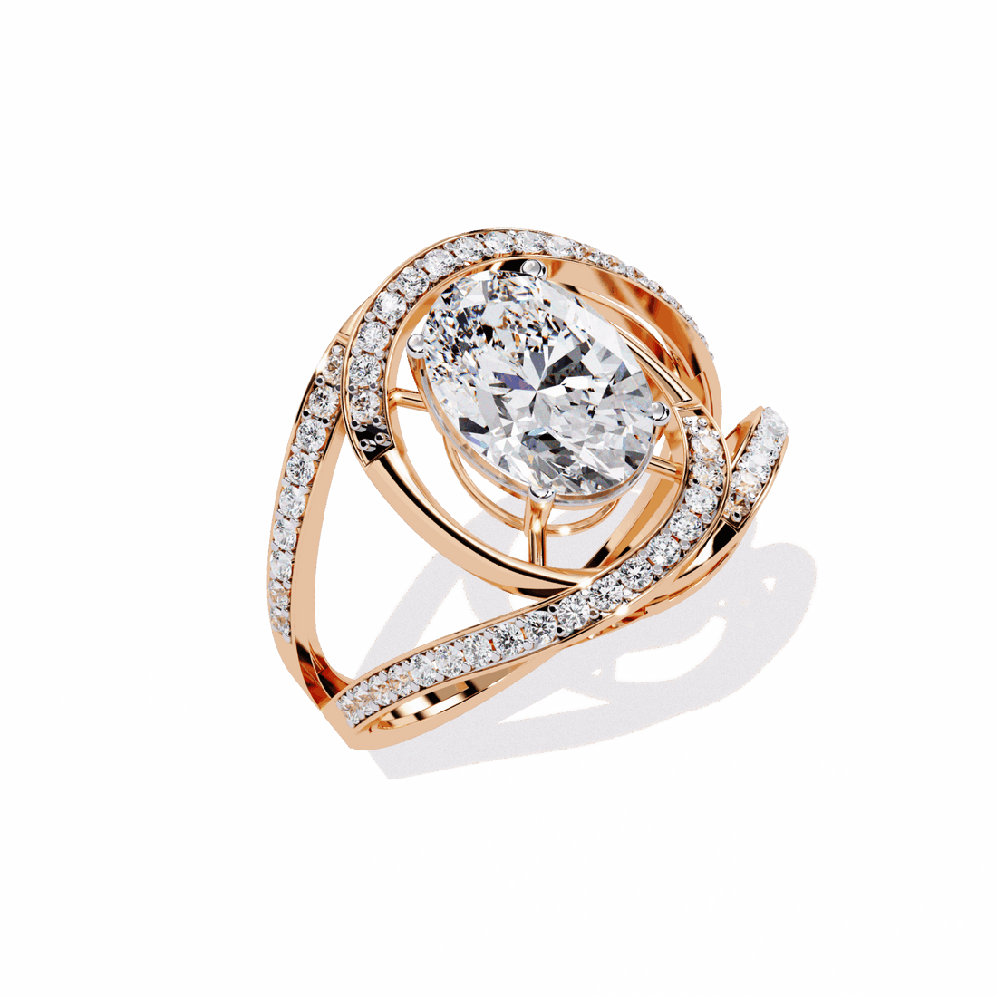 7.75 Carat Oval Refined Everyday Look Ring in Moissanite | House of Estara