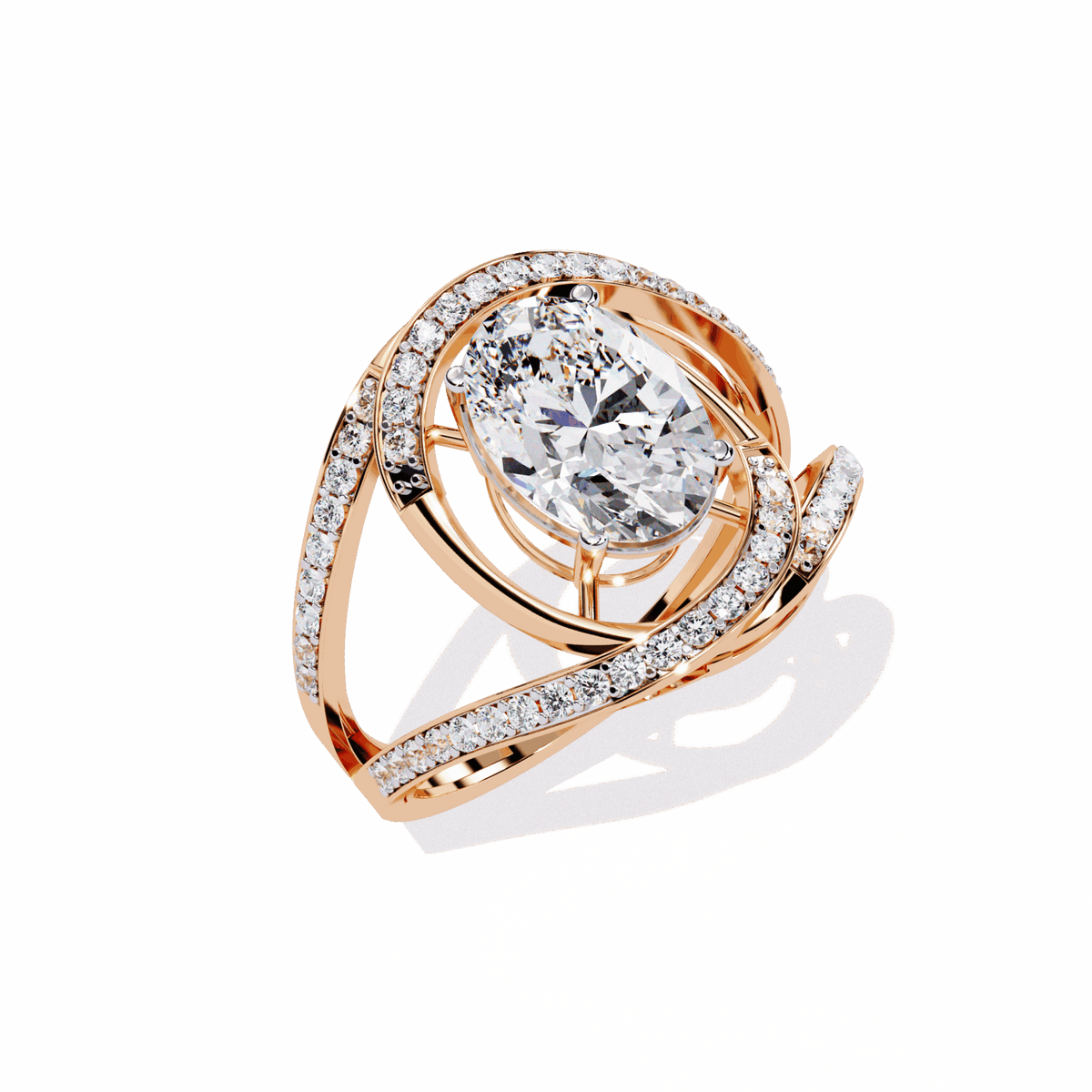 7.75 Carat Oval Refined Everyday Look Ring in Moissanite | House of Estara