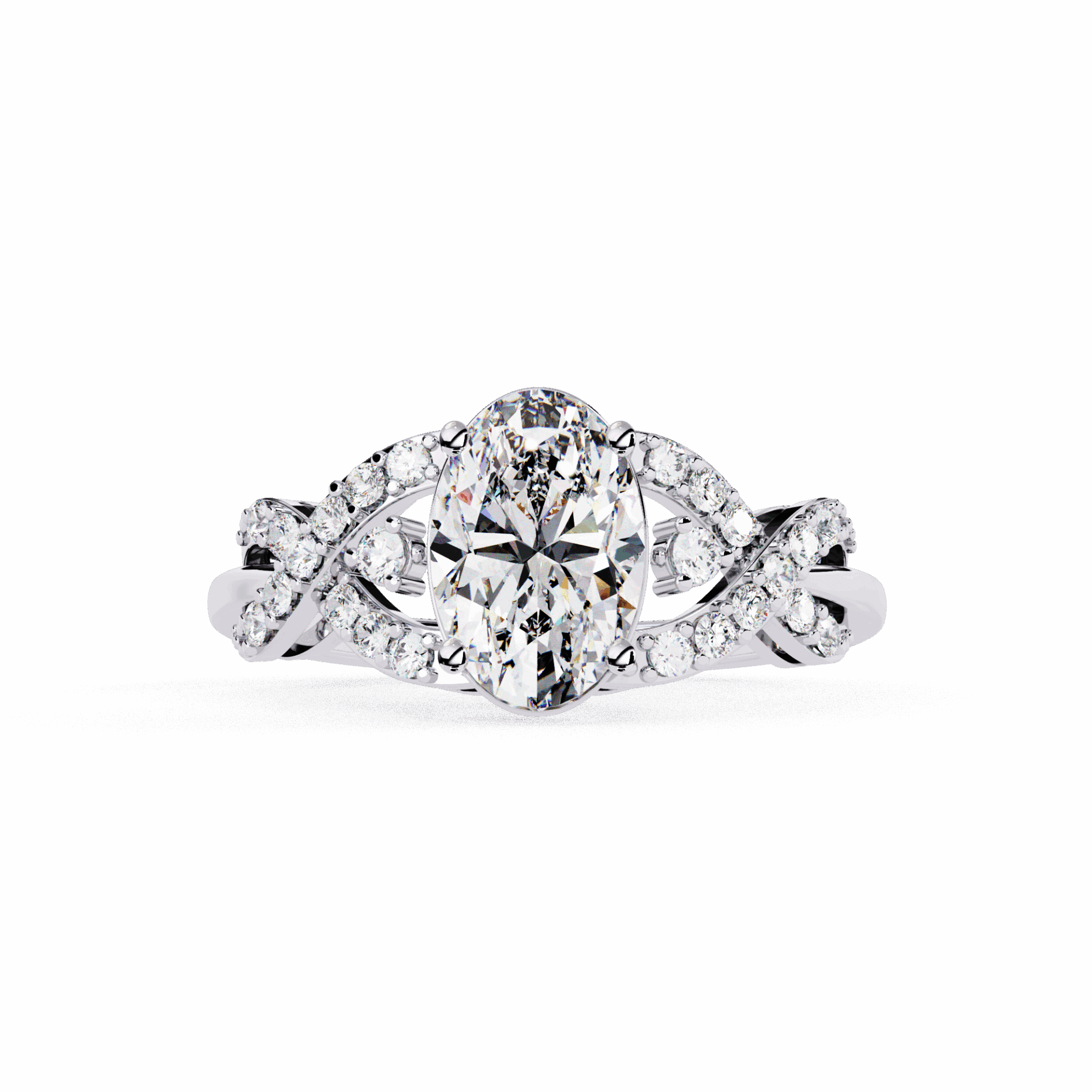 1.75 Carat Oval Day and Night Ring in Moissanite | House of Estara
