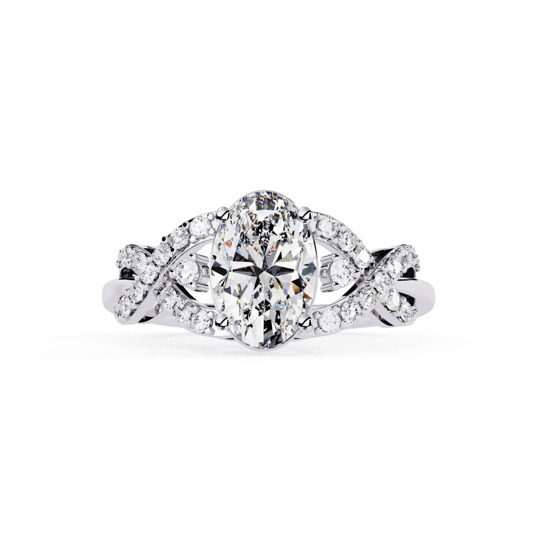 1.75 Carat Oval Day and Night Ring in Moissanite | House of Estara