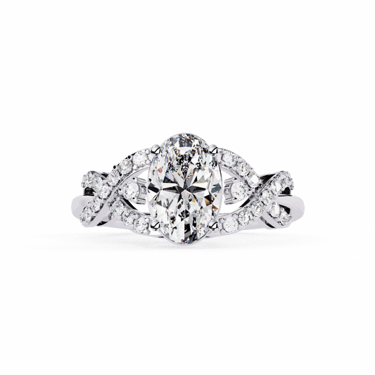 1.75 Carat Oval Day and Night Ring in Moissanite | House of Estara