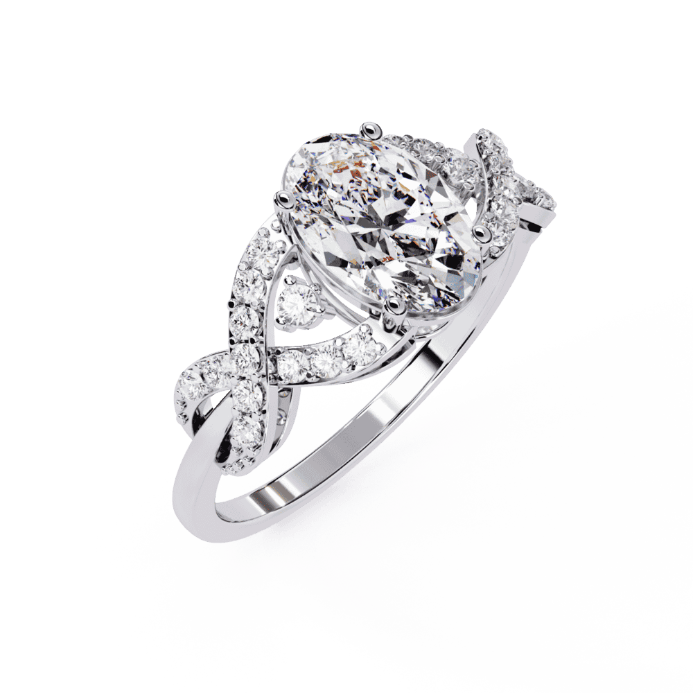 1.75 Carat Oval Day and Night Ring in Moissanite | House of Estara