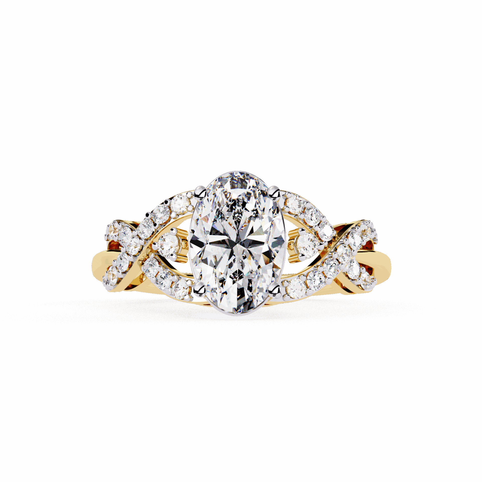 1.75 Carat Oval Day and Night Ring in Moissanite | House of Estara