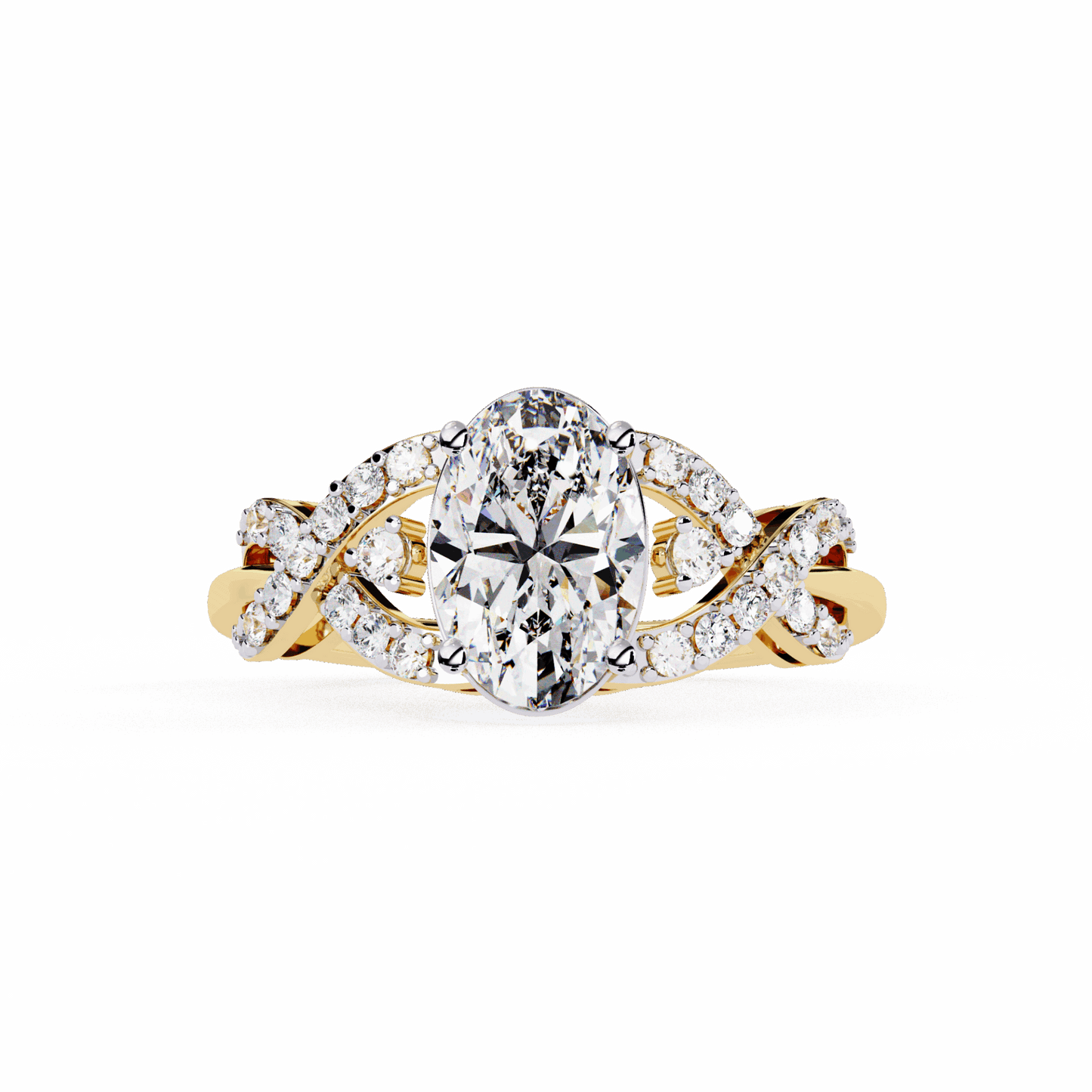 1.75 Carat Oval Day and Night Ring in Moissanite | House of Estara