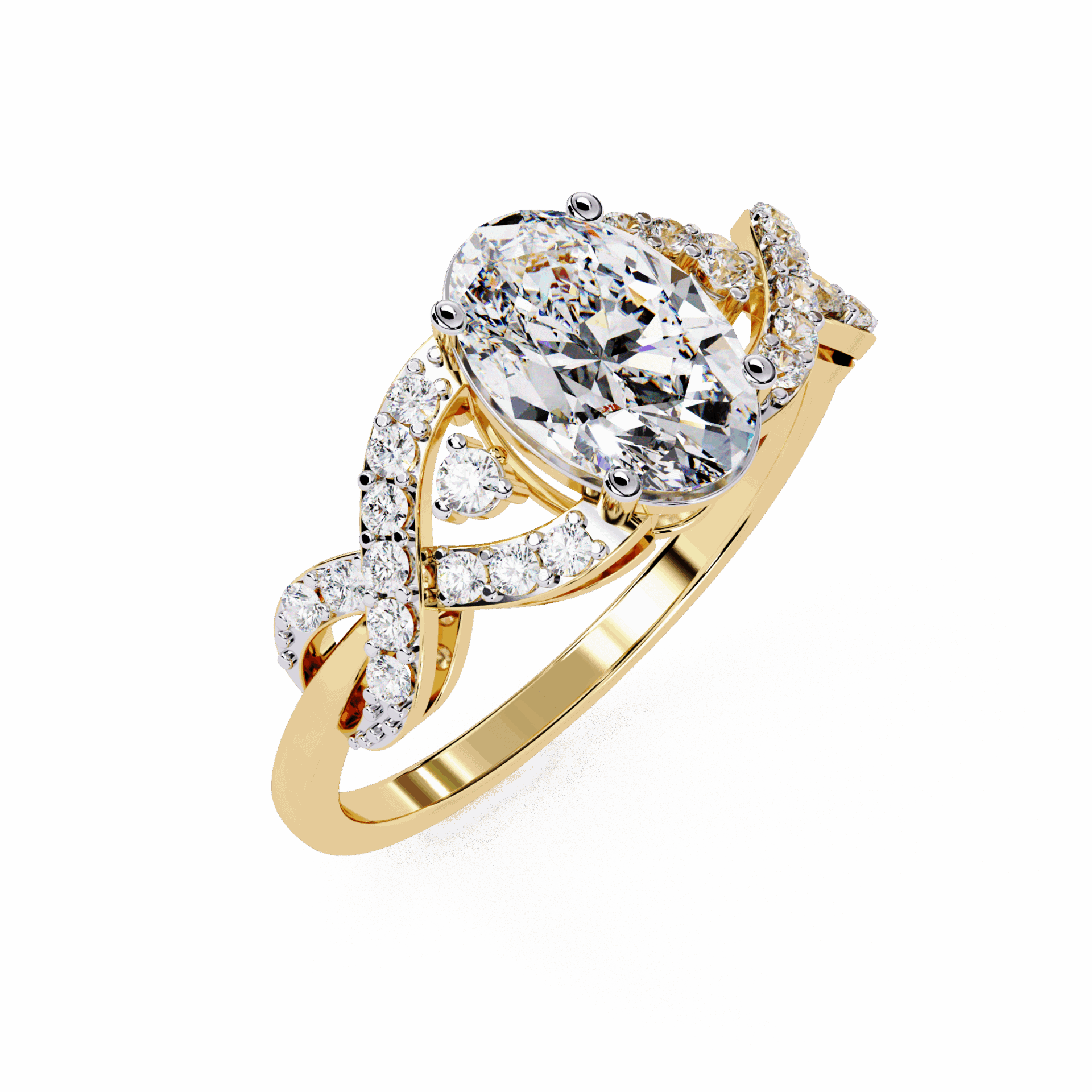 1.75 Carat Oval Day and Night Ring in Moissanite | House of Estara