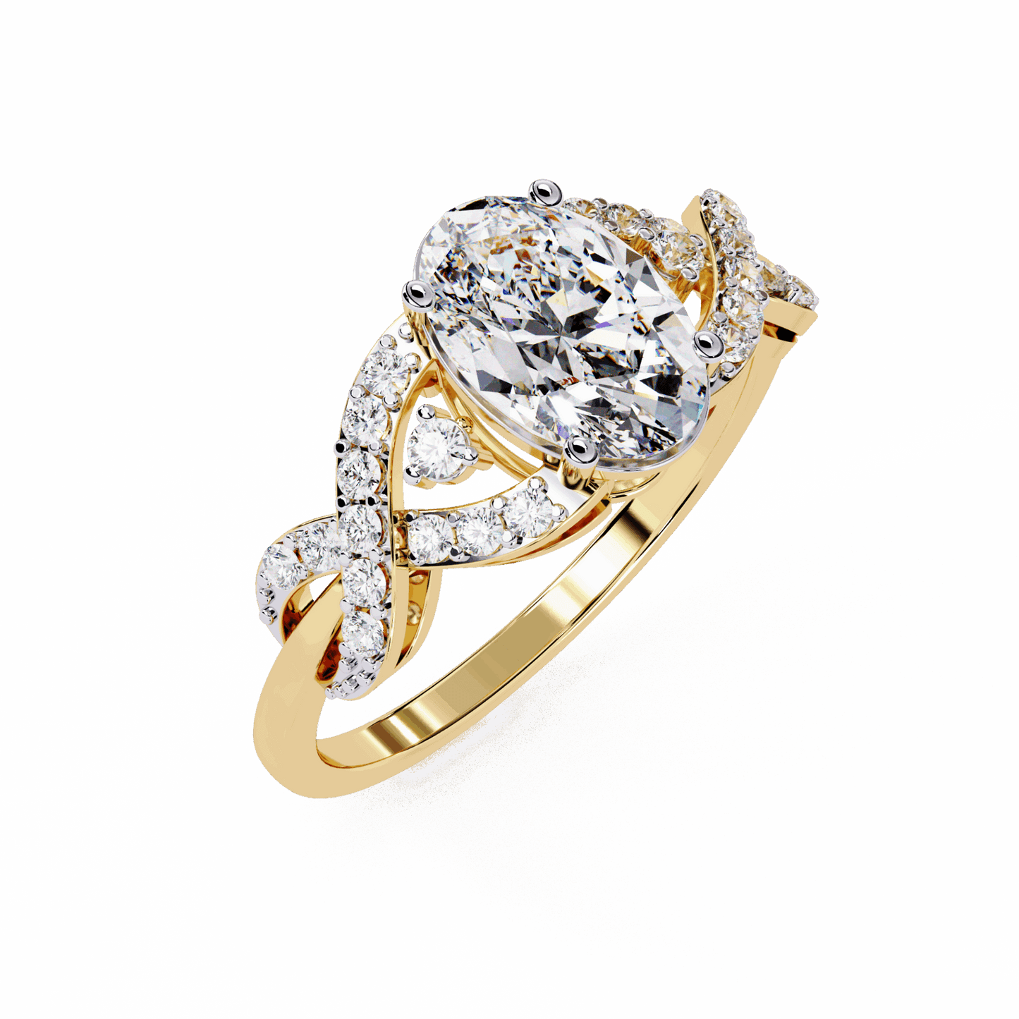 1.75 Carat Oval Day and Night Ring in Moissanite | House of Estara