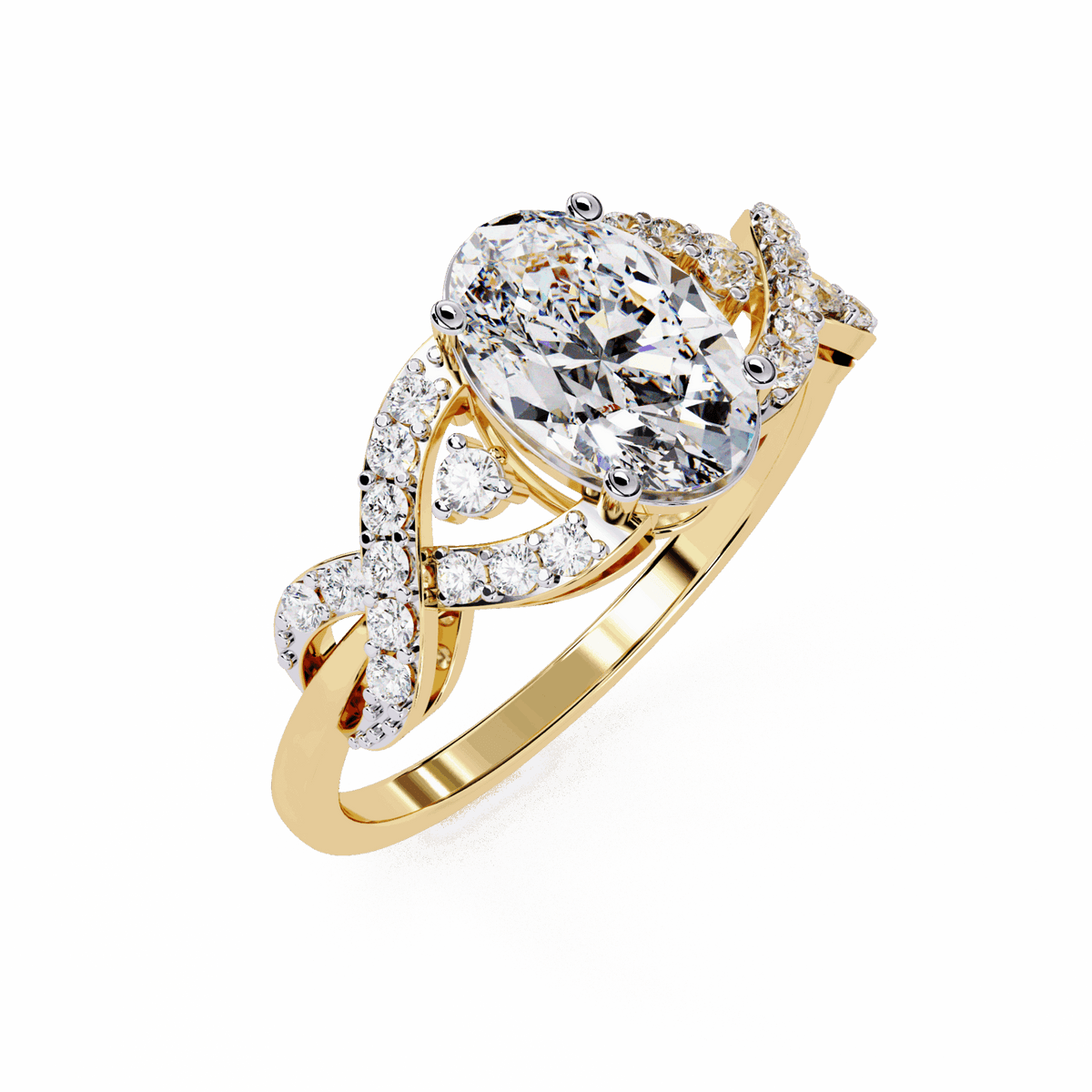 1.75 Carat Oval Day and Night Ring in Moissanite | House of Estara
