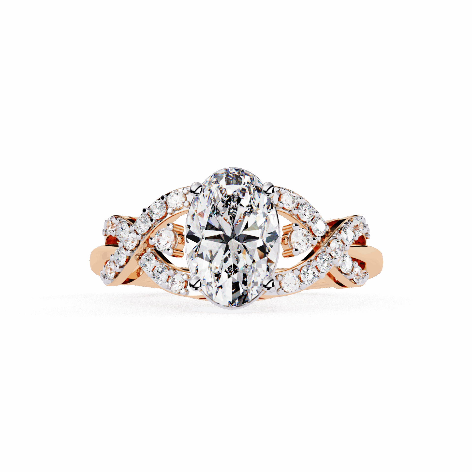1.75 Carat Oval Day and Night Ring in Moissanite | House of Estara