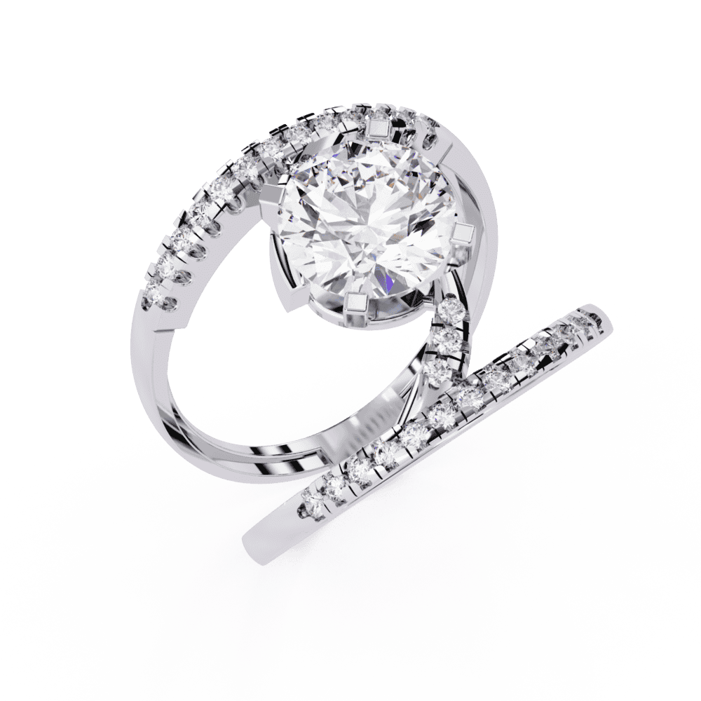 2.5 Carat Round Signature Glam Cocktail Ring in Moissanite | House of Estara