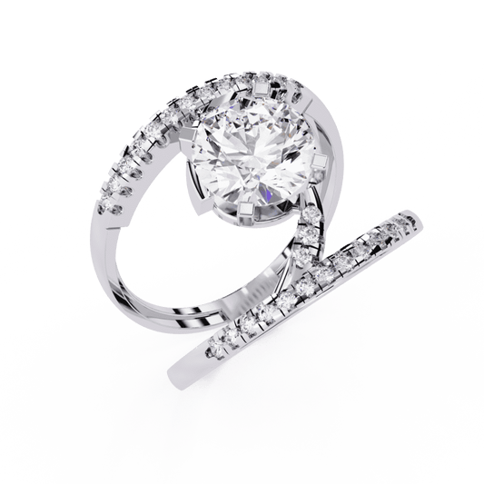 2.5 Carat Round Signature Glam Cocktail Ring in Moissanite | House of Estara