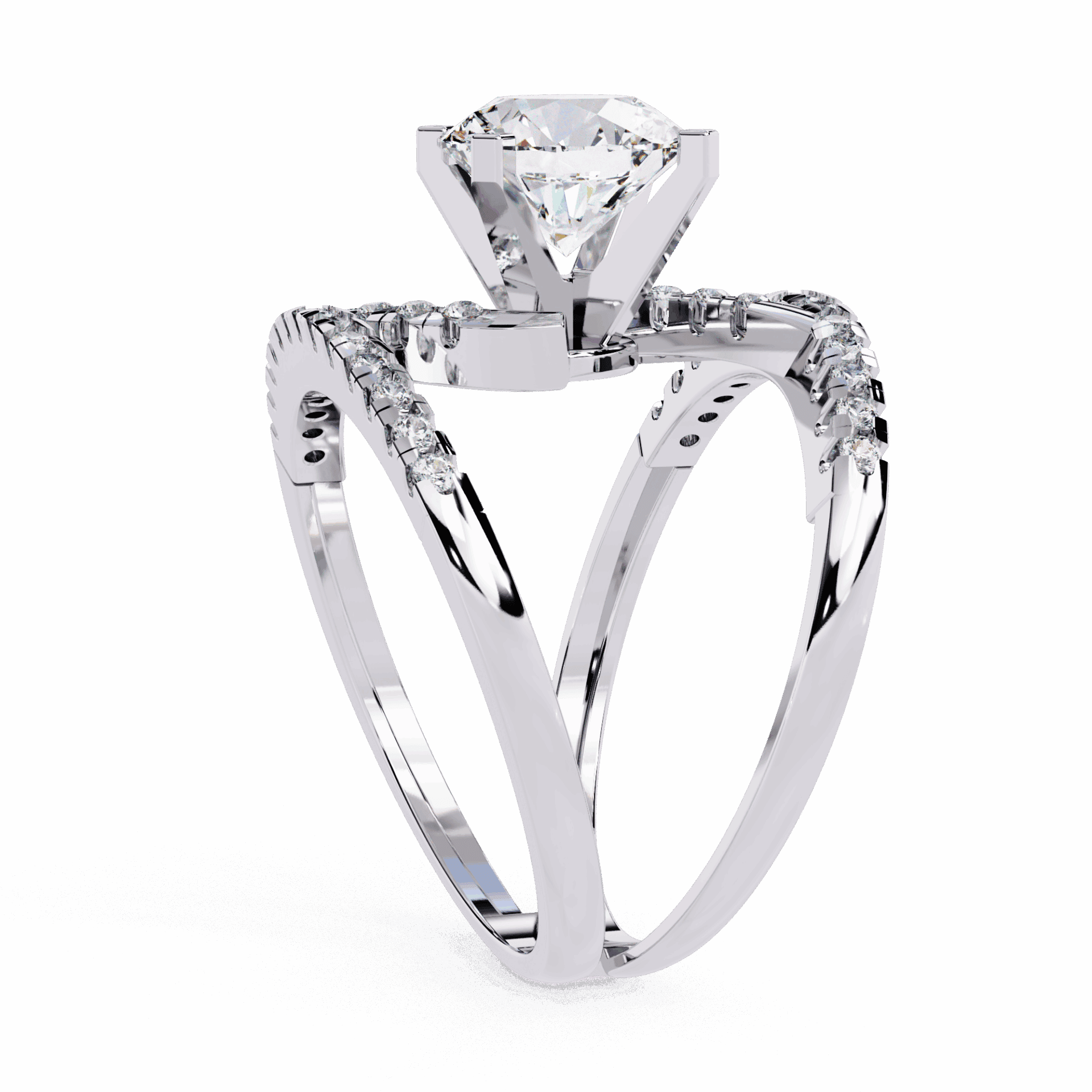 2.5 Carat Round Signature Glam Cocktail Ring in Moissanite | House of Estara