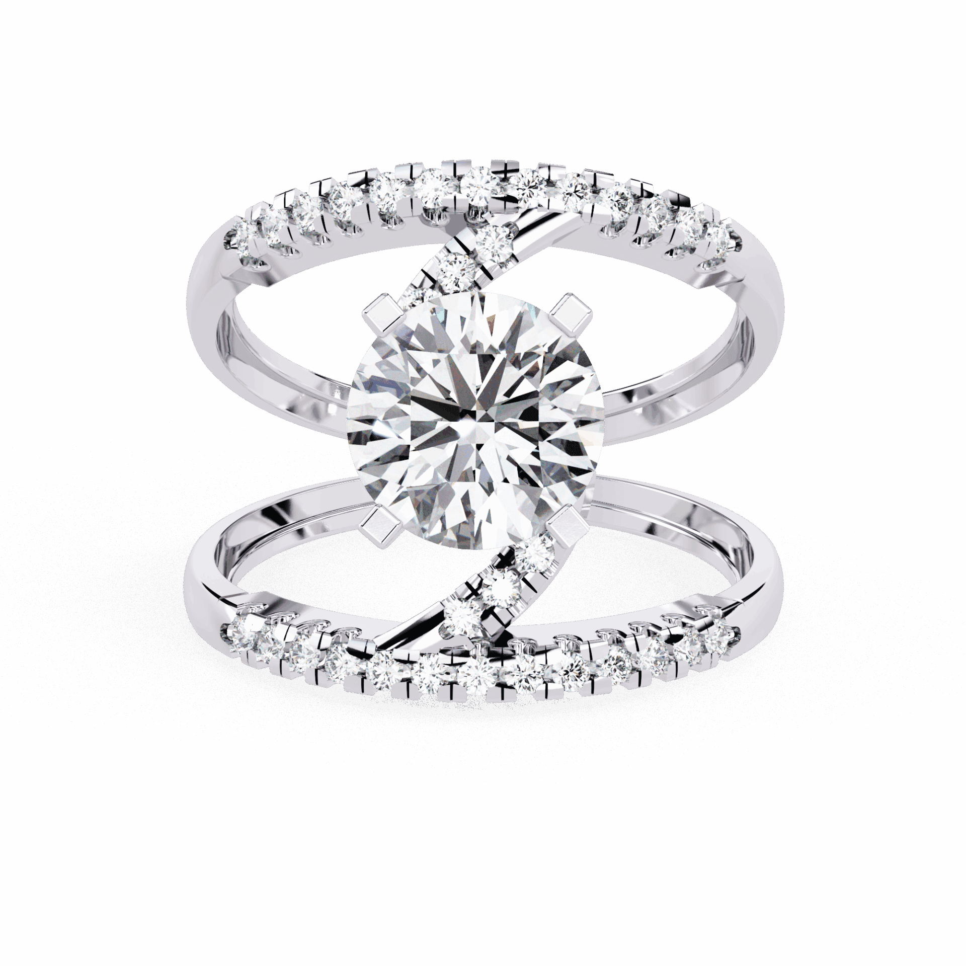 2.5 Carat Round Signature Glam Cocktail Ring in Moissanite | House of Estara