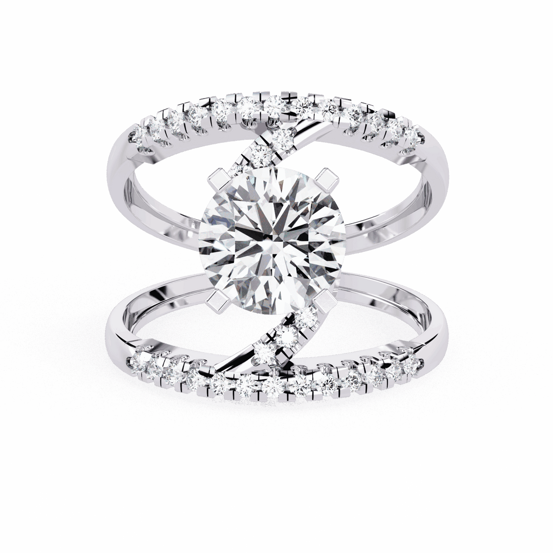 2.5 Carat Round Signature Glam Cocktail Ring in Moissanite | House of Estara