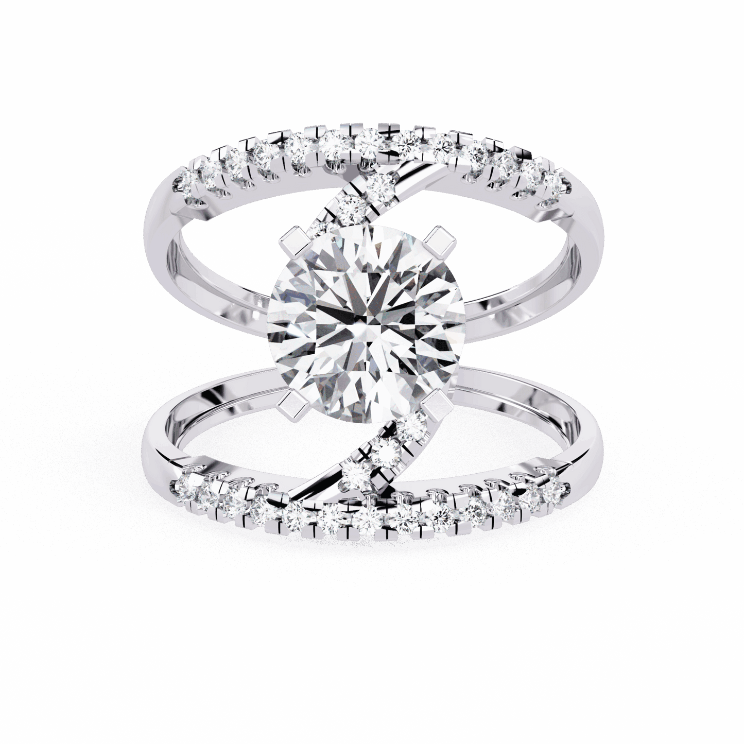 2.5 Carat Round Signature Glam Cocktail Ring in Moissanite | House of Estara