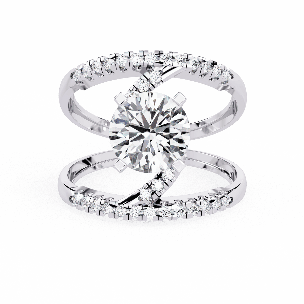 2.5 Carat Round Signature Glam Cocktail Ring in Moissanite | House of Estara
