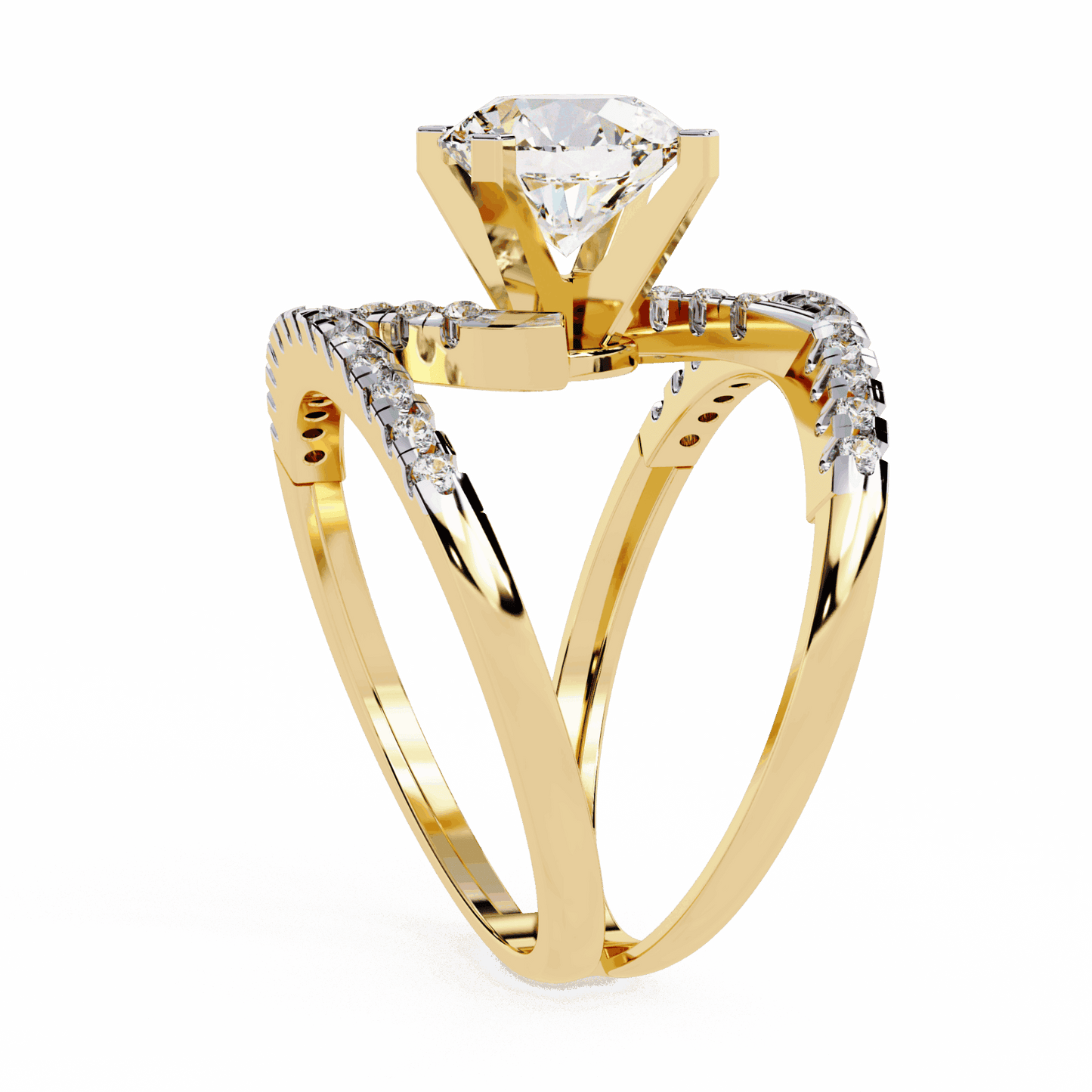 2.5 Carat Round Signature Glam Cocktail Ring in Moissanite | House of Estara