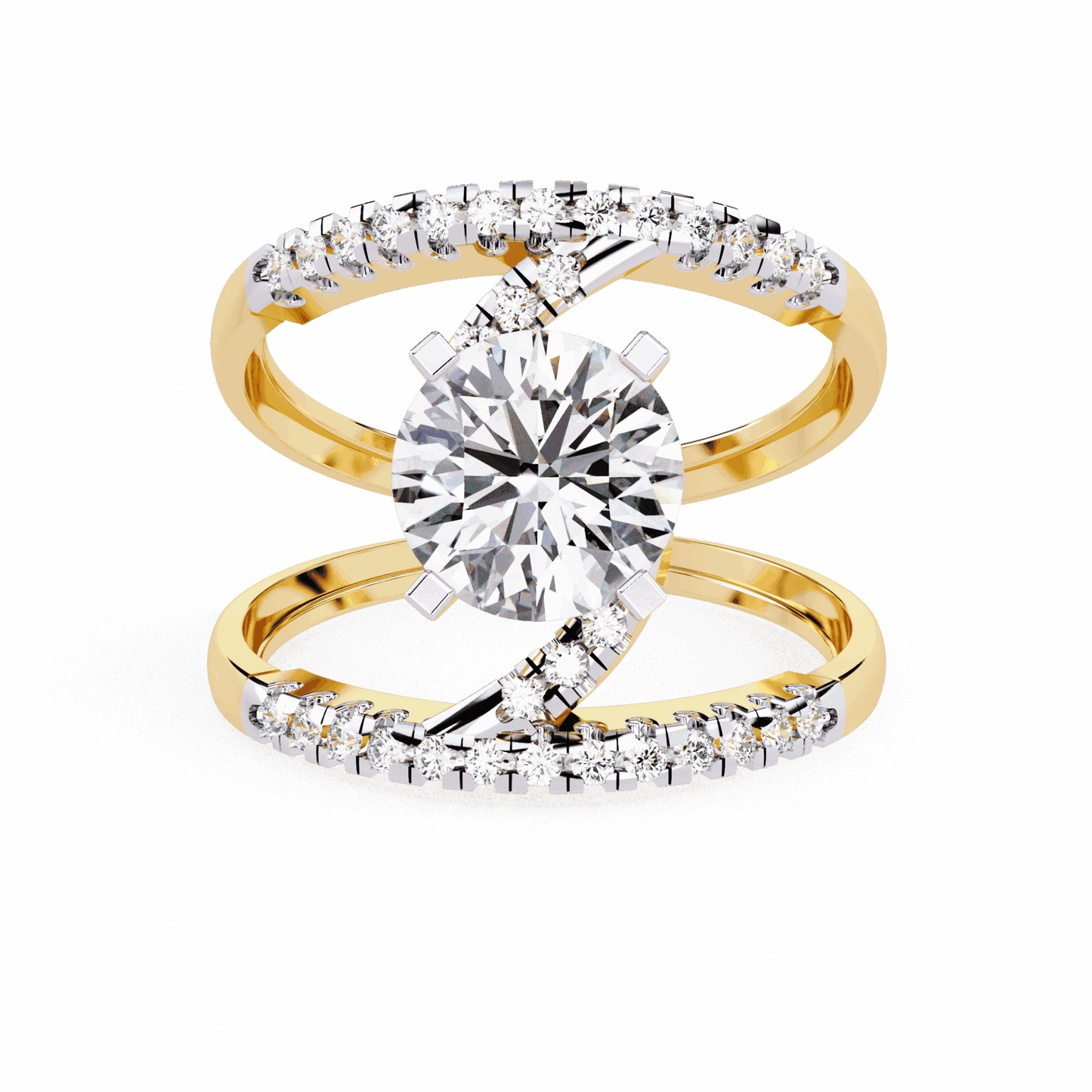 2.5 Carat Round Signature Glam Cocktail Ring in Moissanite | House of Estara