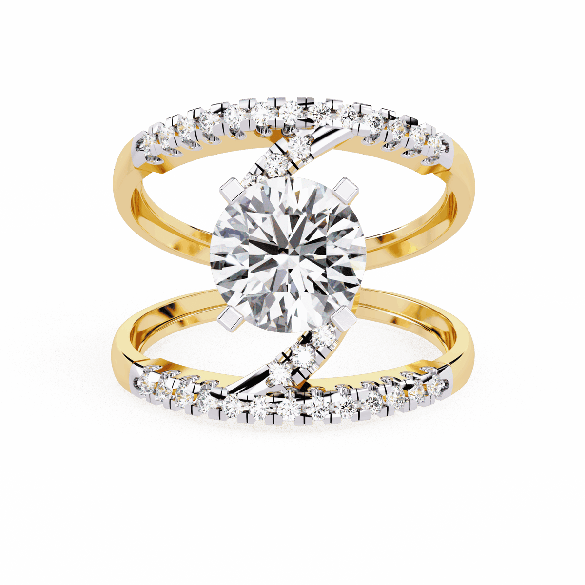 2.5 Carat Round Signature Glam Cocktail Ring in Moissanite | House of Estara