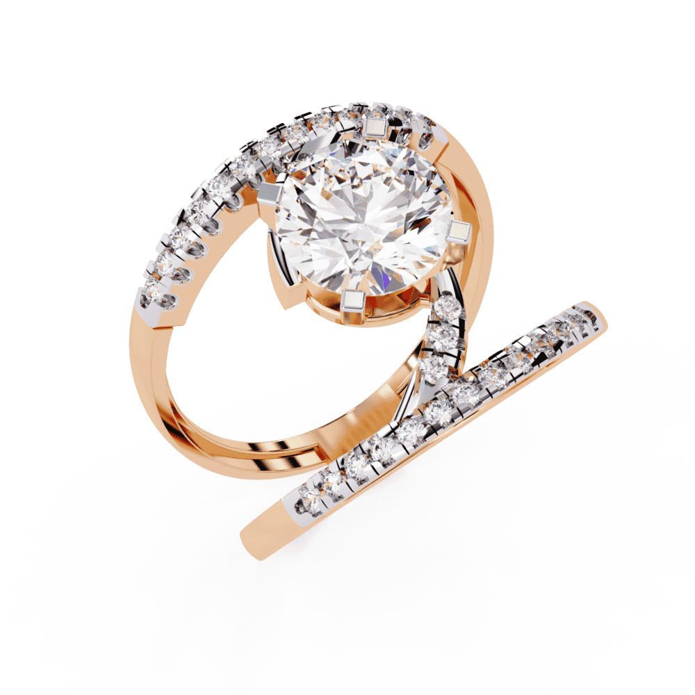 2.5 Carat Round Signature Glam Cocktail Ring in Moissanite | House of Estara