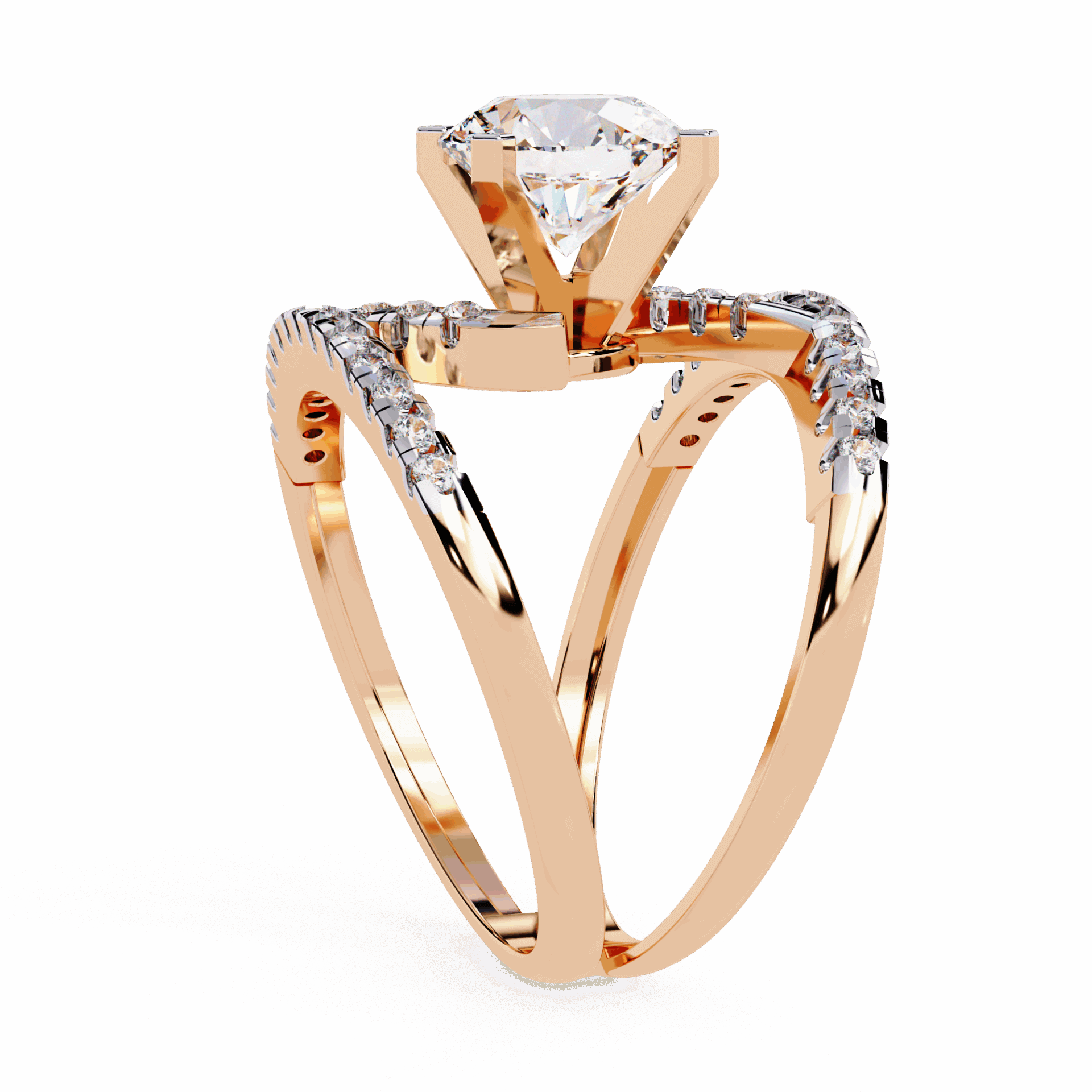 2.5 Carat Round Signature Glam Cocktail Ring in Moissanite | House of Estara