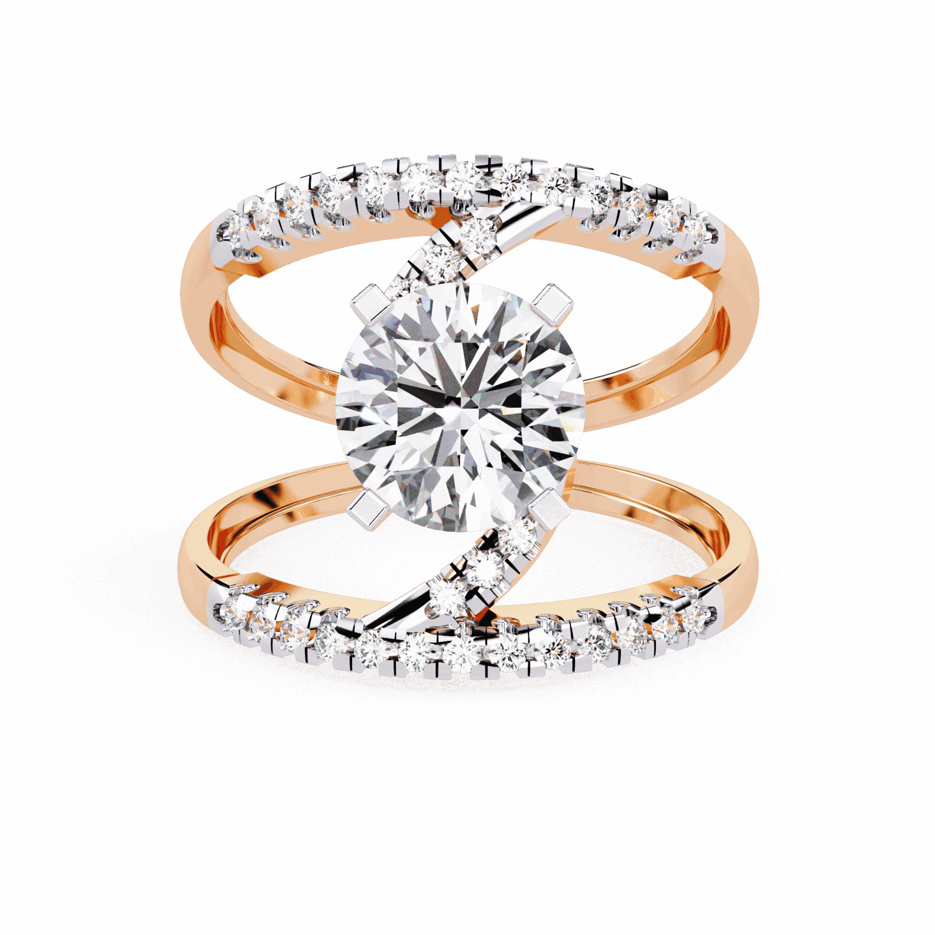 2.5 Carat Round Signature Glam Cocktail Ring in Moissanite | House of Estara